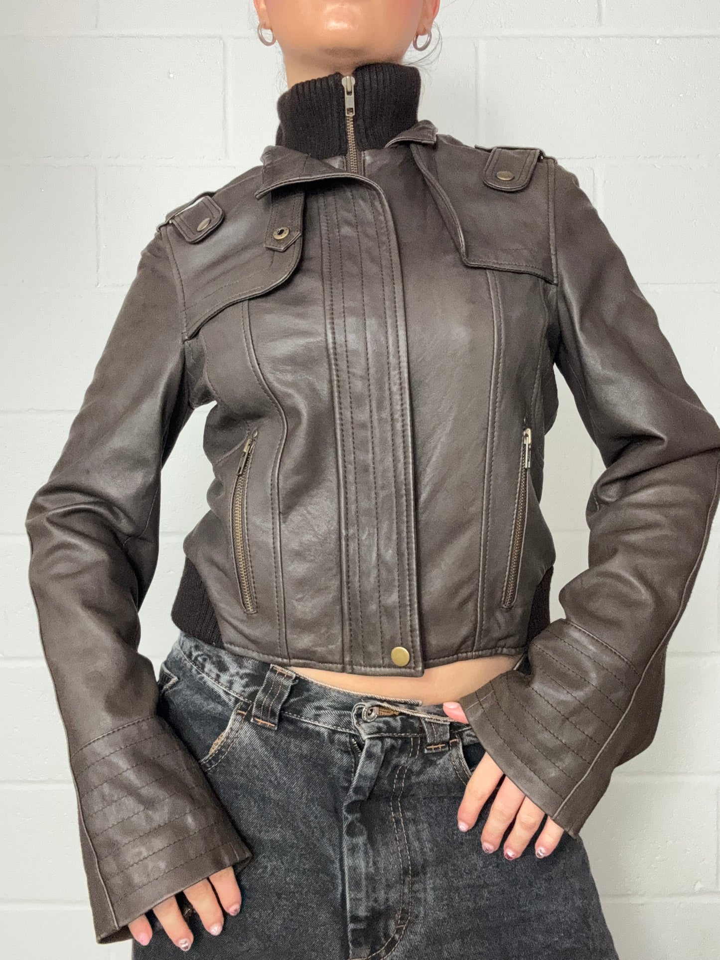 Brown Leather Jacket (M)