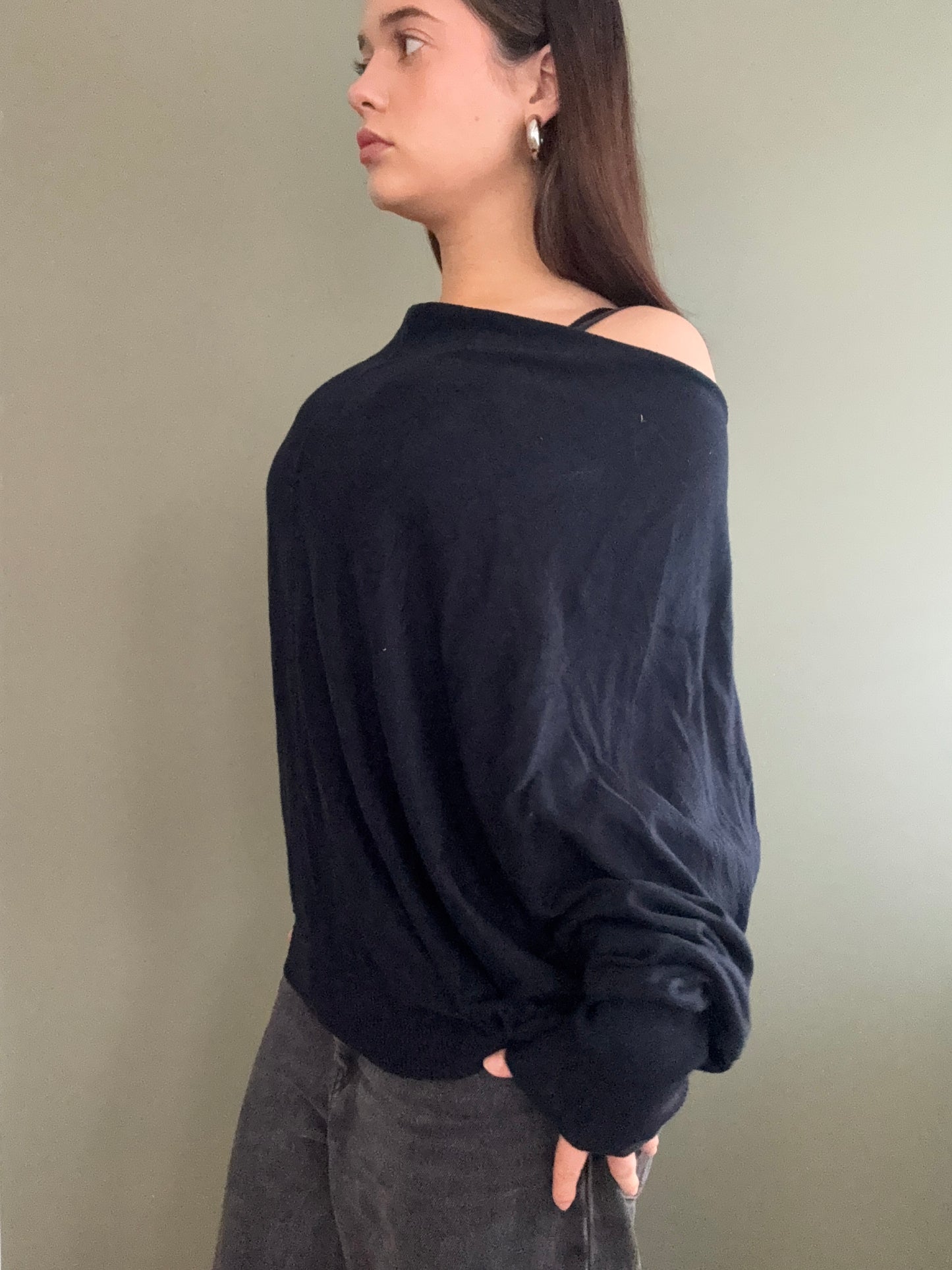 Navy Allsaints Batwing Jumper (L)