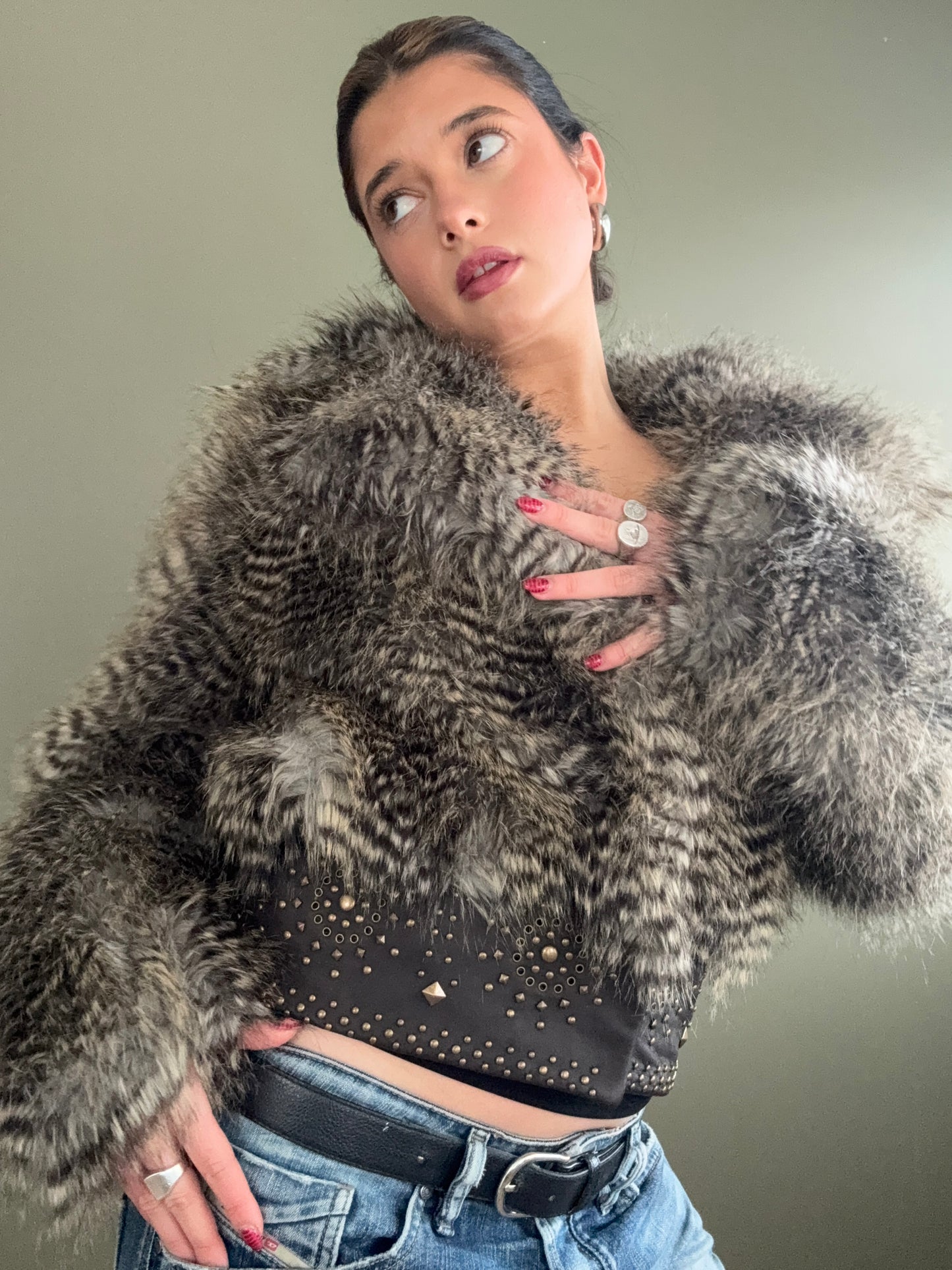 Roberto Cavalli x H&M Faux Fur Jacket (S)