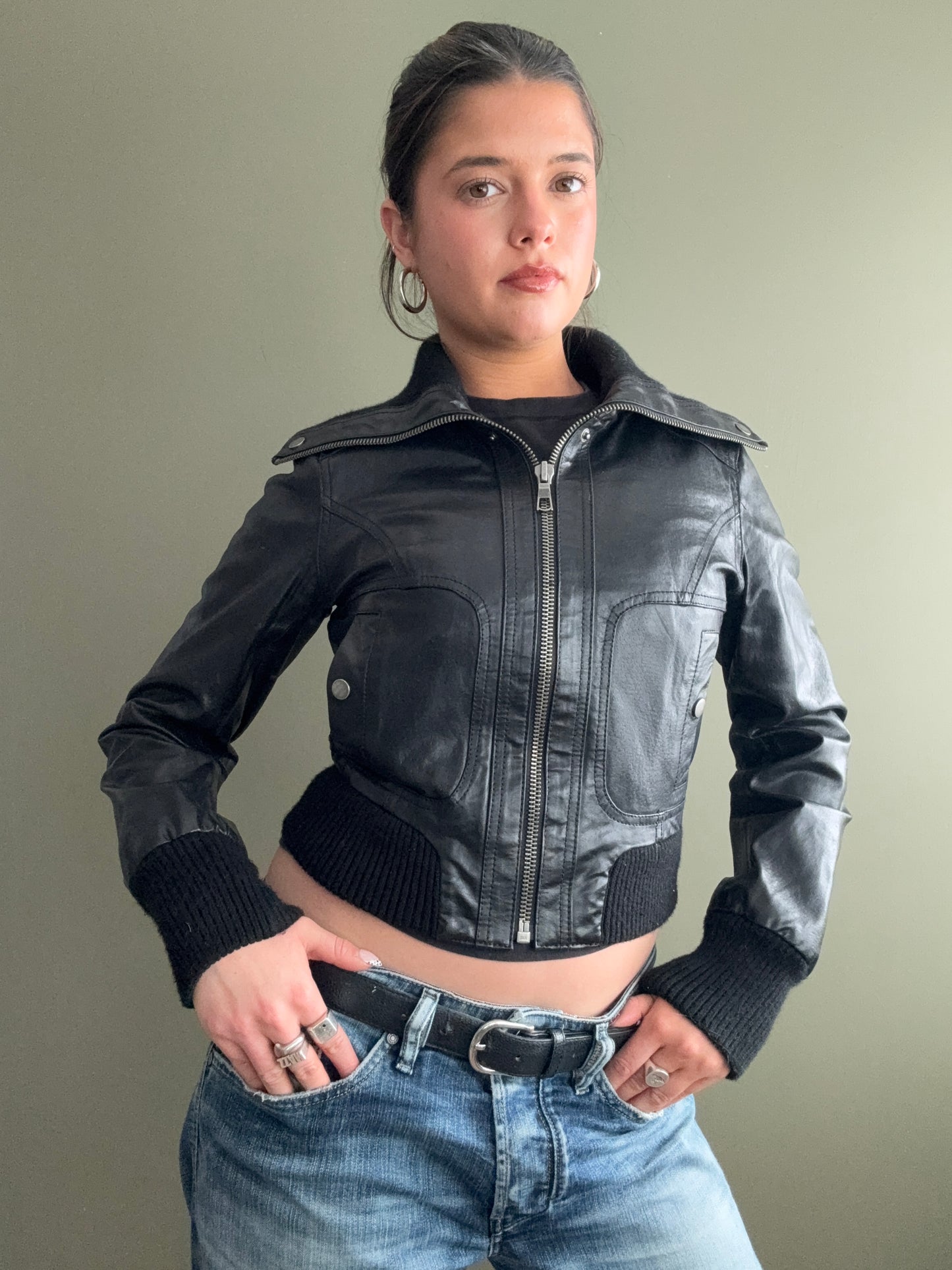 Fitted Leather Jacket (UK10)