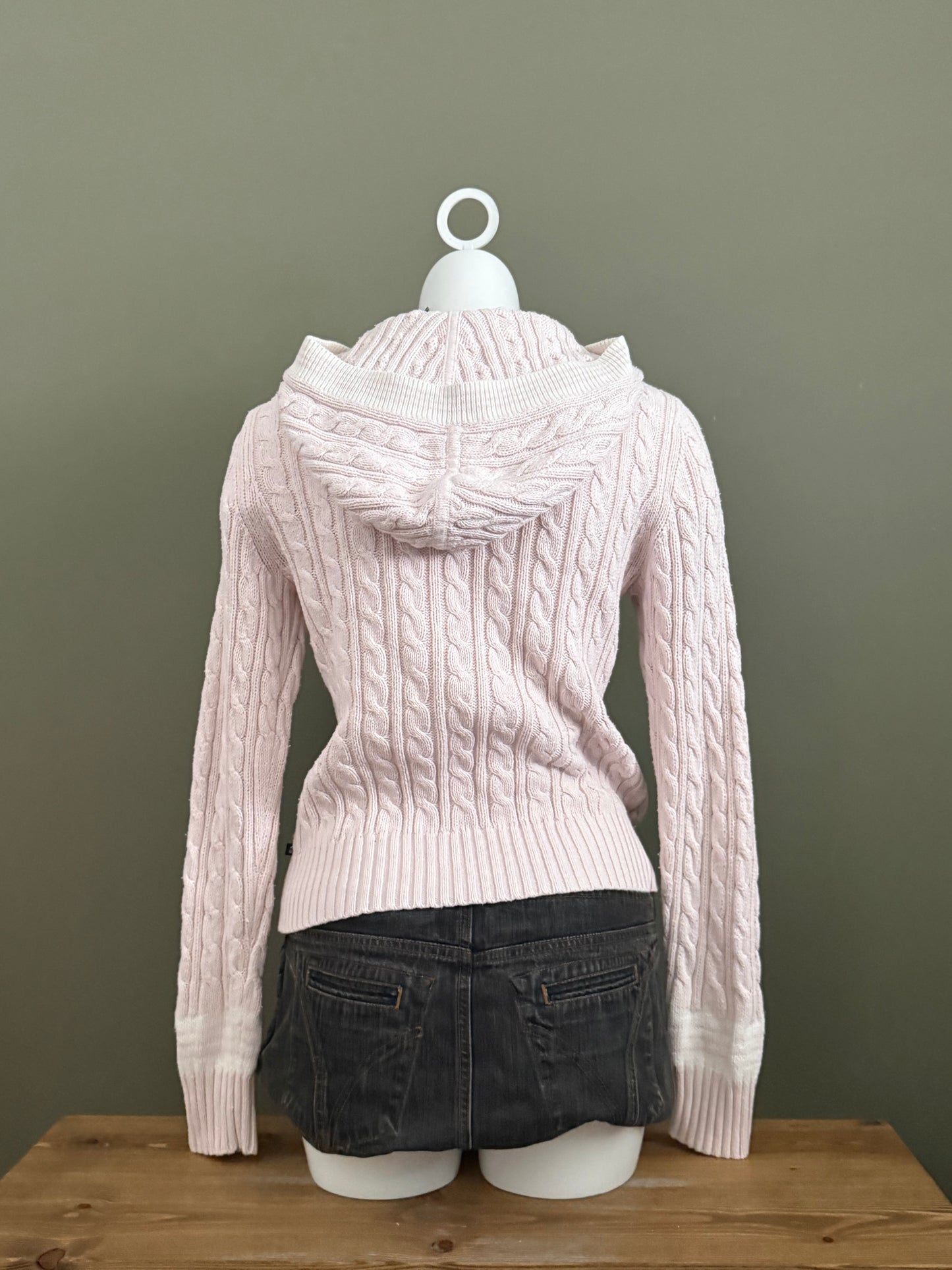 Baby Pink Ralph Lauren Cable Knit Jumper (M)
