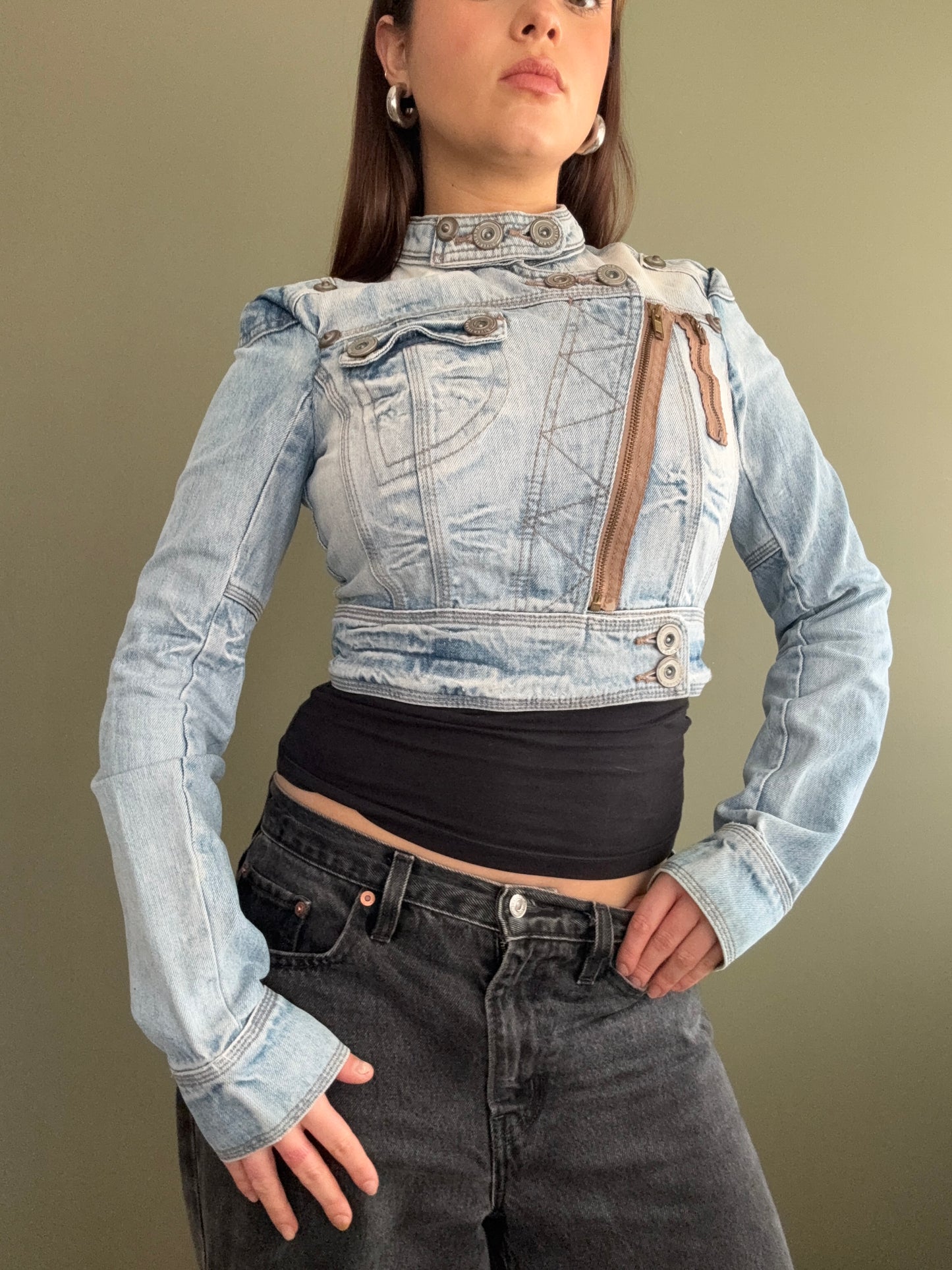 Cropped Denim Corset Jacket (UK8)
