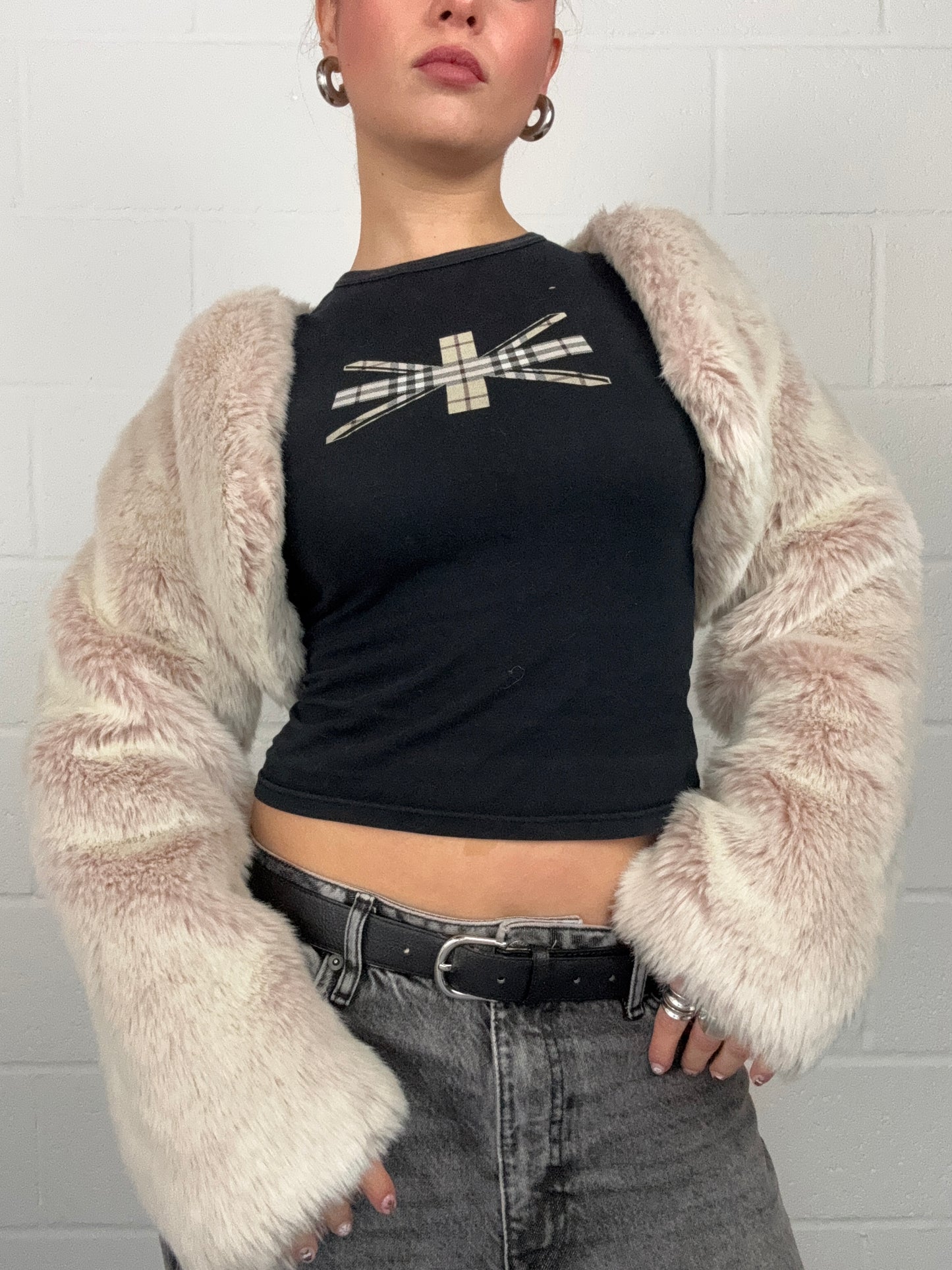 Pink Faux Fur Bolero/Jacket (S)