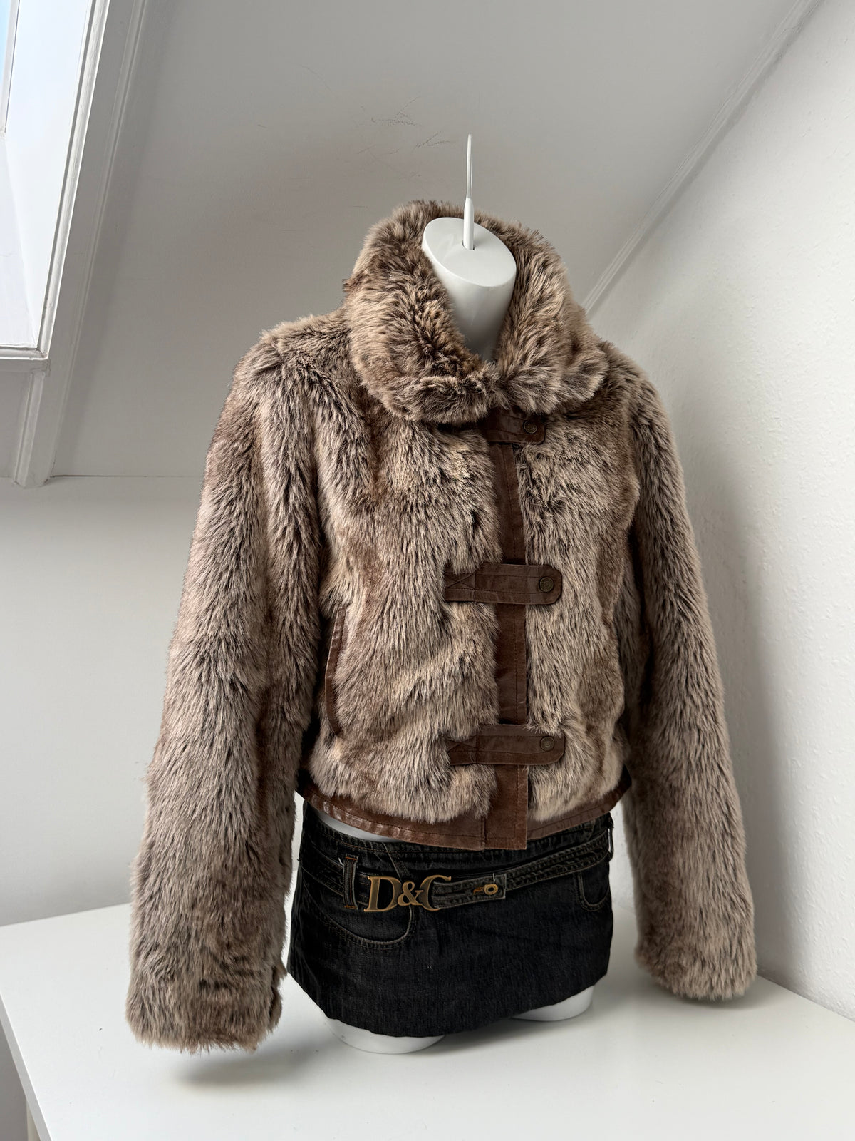 Faux Fur Bomber Jacket (UK16)