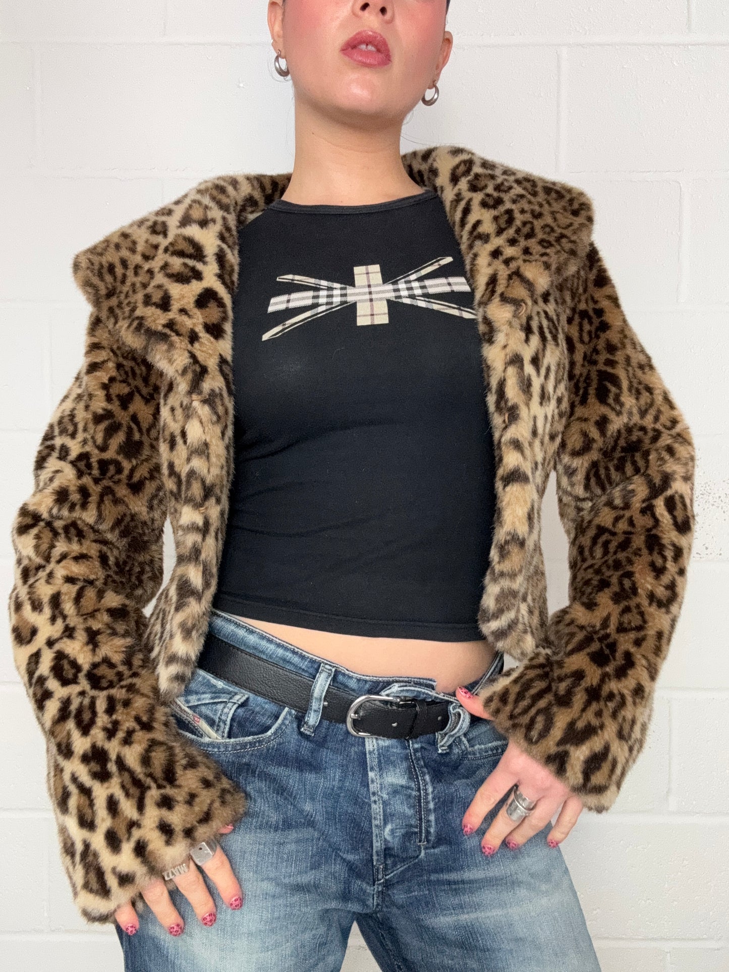 Leopard Faux Fur Jacket (UK12)