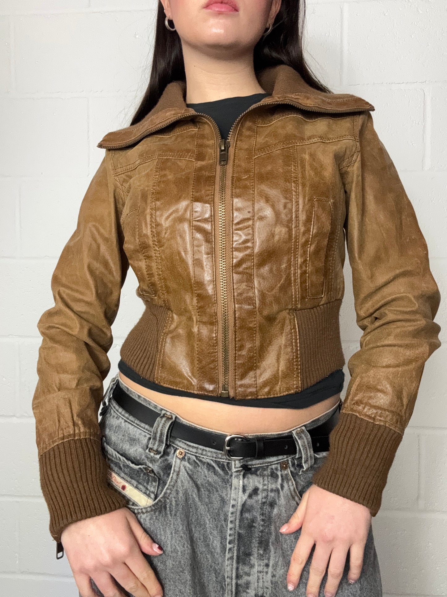 Fitted Leather Jacket (UK10)