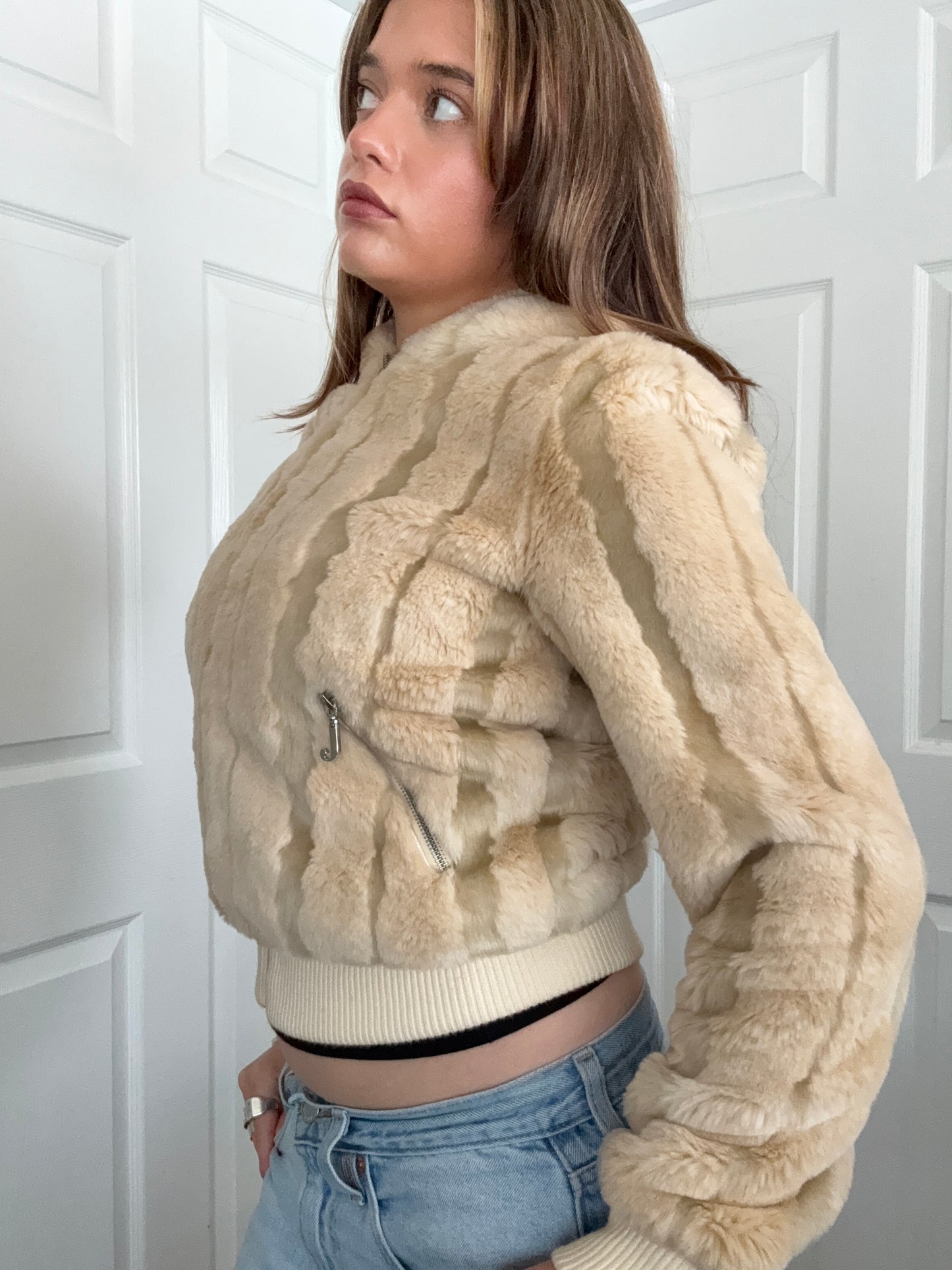 Juicy Couture Faux Fur Hooded Jacket (S)