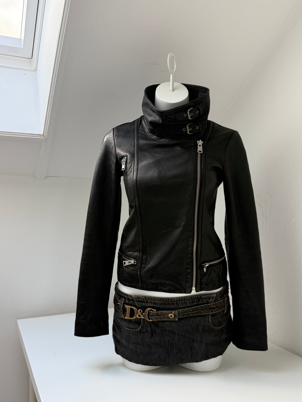 Allsaints Leather Buckle Jacket (UK8)