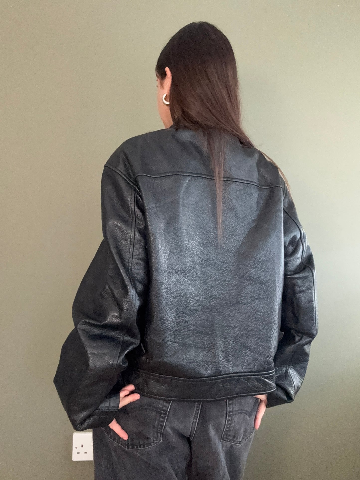 DKNY Leather Jacket (L)