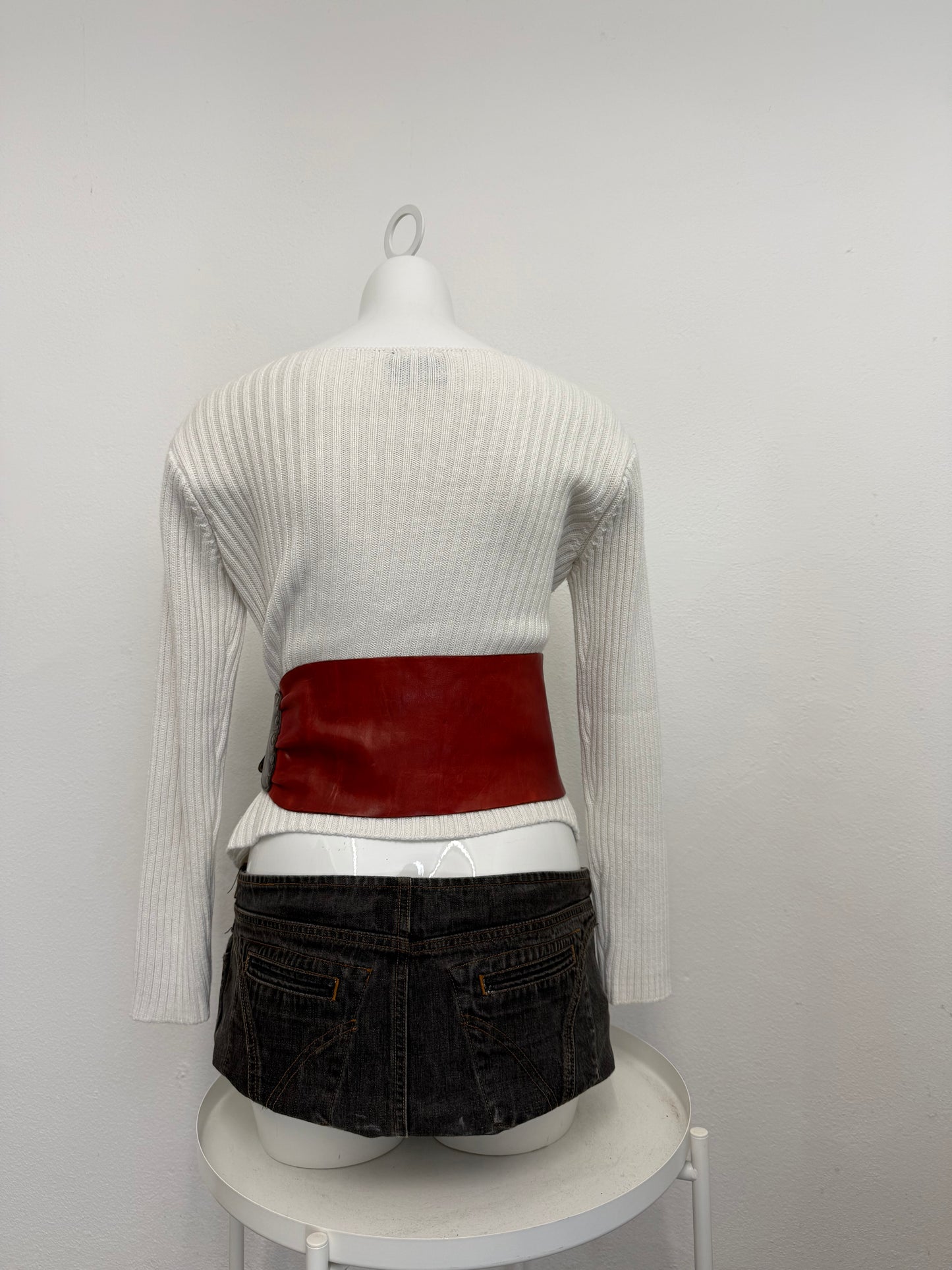 Diesel Thick Red Leather Belt