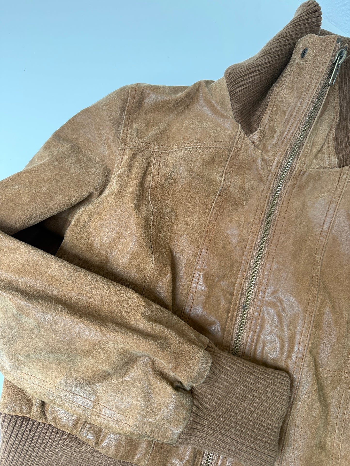 Leather Bomber Jacket (UK16)