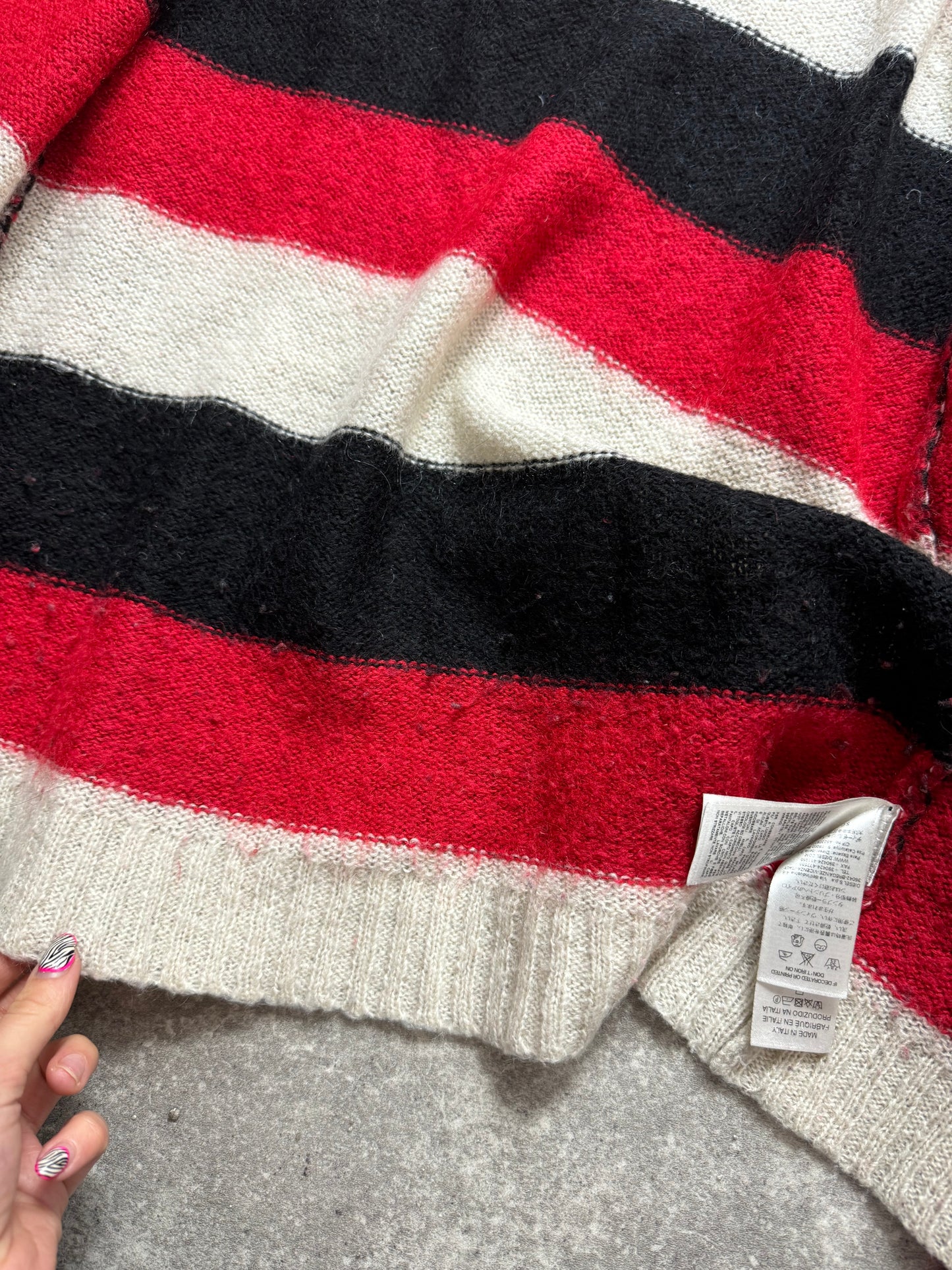 Diesel Mohair Knit Striped Cardigan