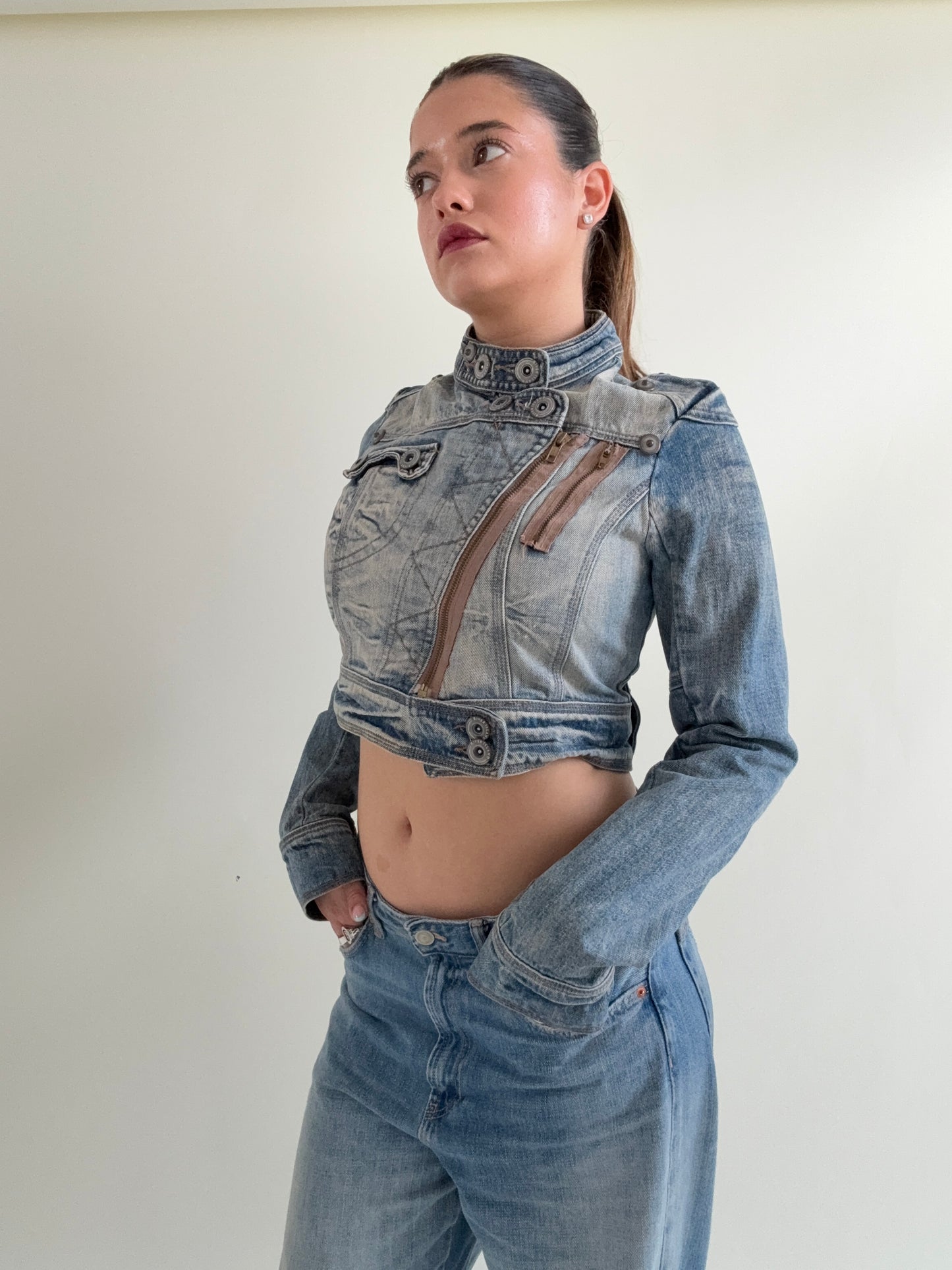 Cropped Denim Corset Jacket (UK14)