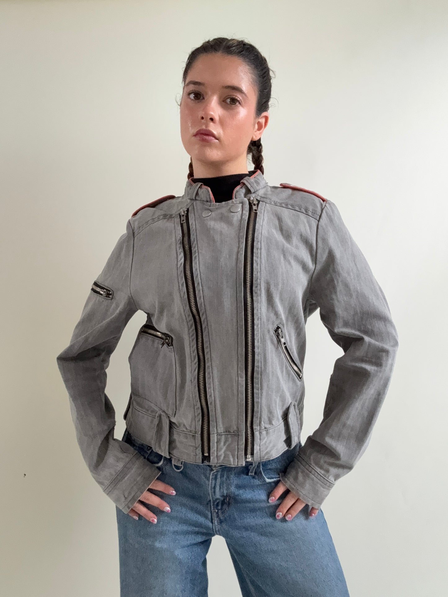 Y2K Biker Jacket (UK14)