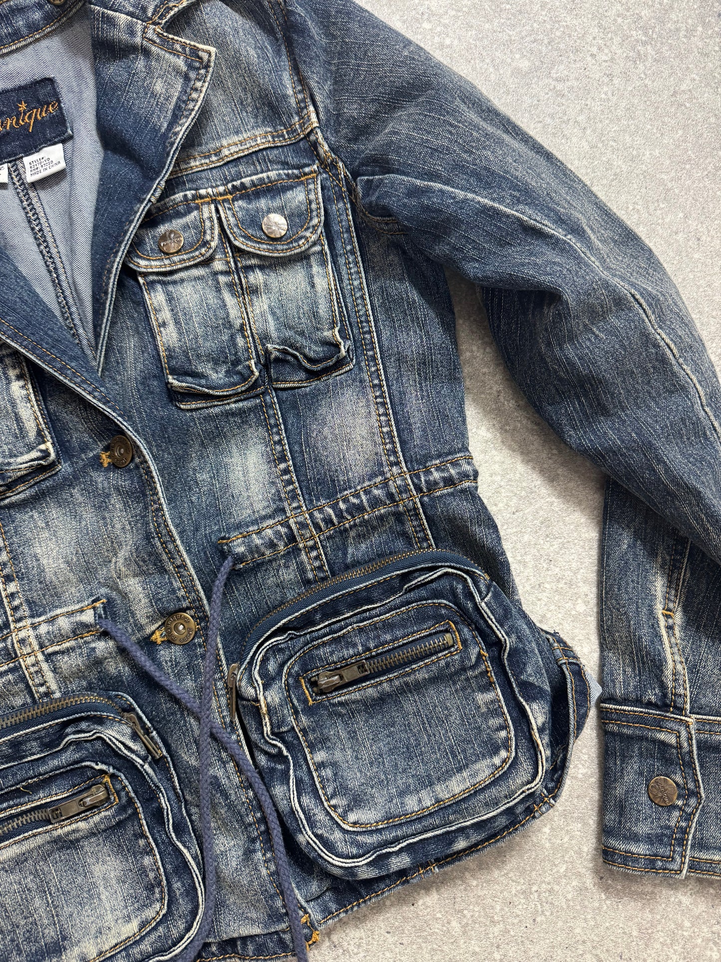 Y2K Cargo Denim Jacket (S)