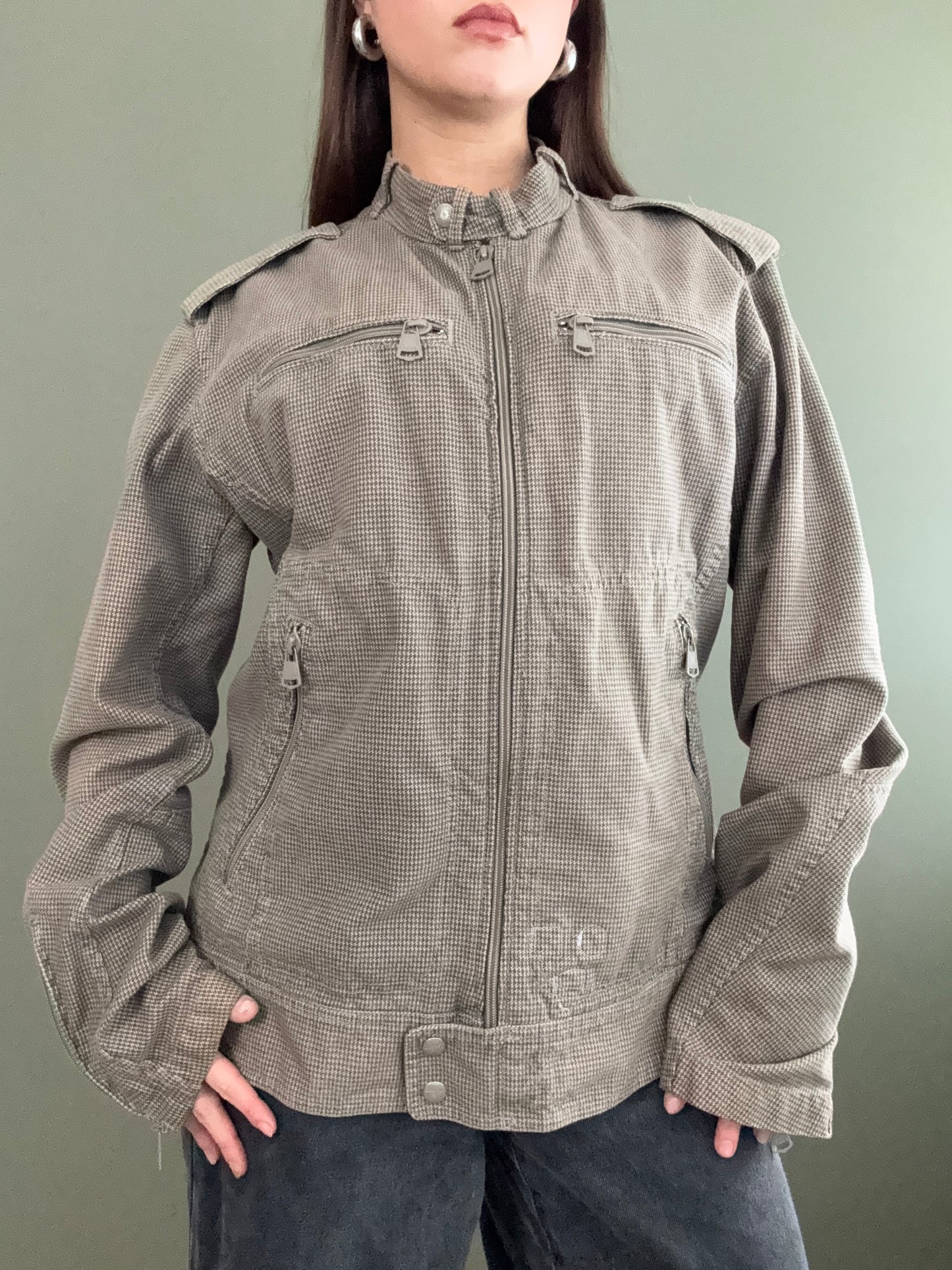 Diesel Dogtooth Biker Jacket (XL)