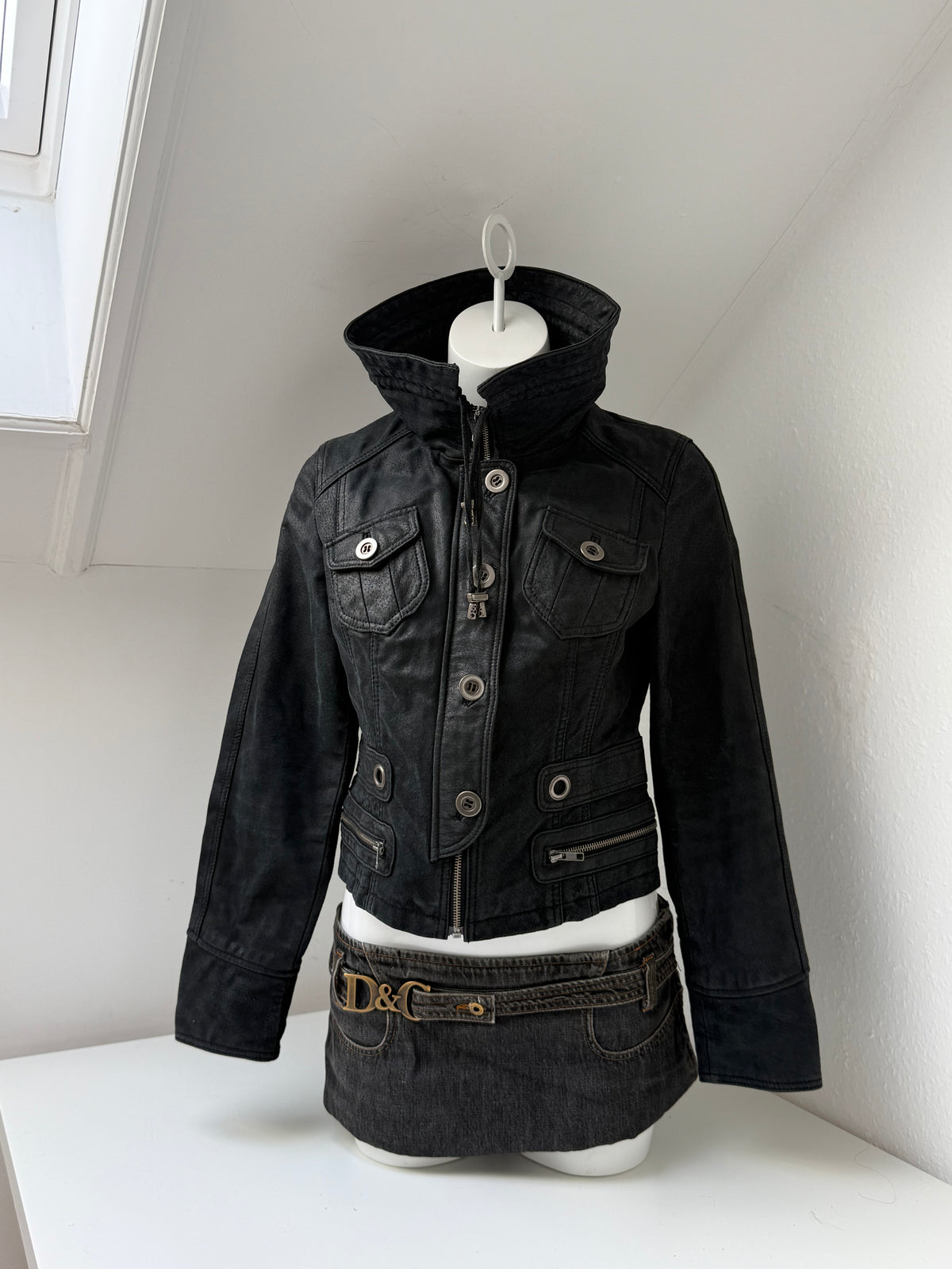 Fitted Leather Corset Jacket (L)