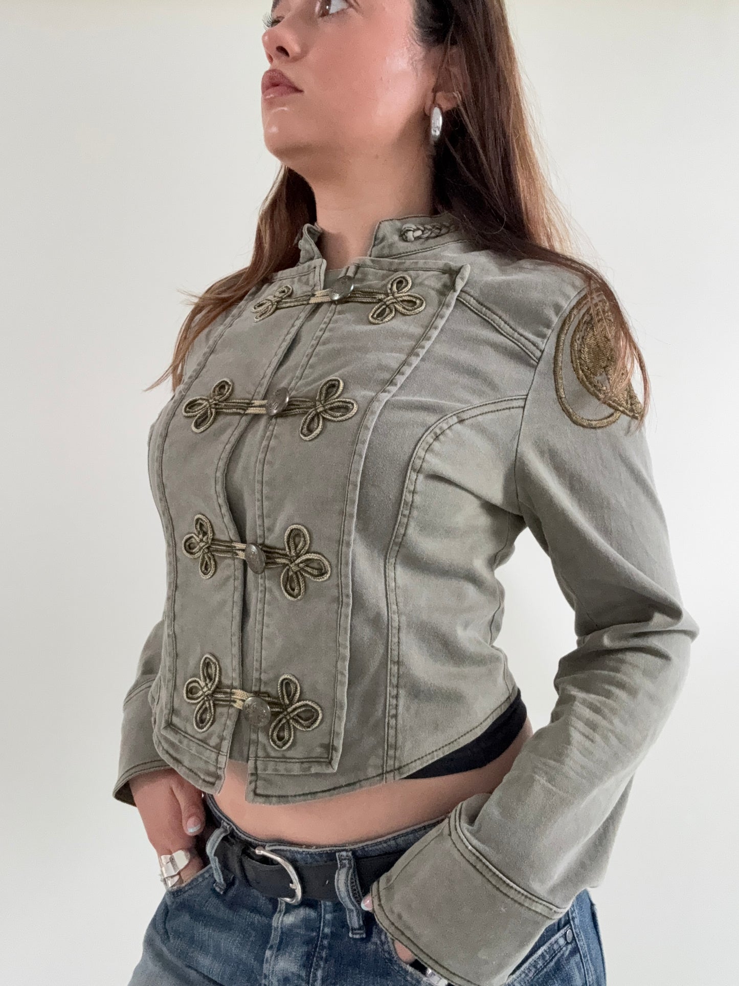 Jane Norman Cropped Military Jacket (UK12)