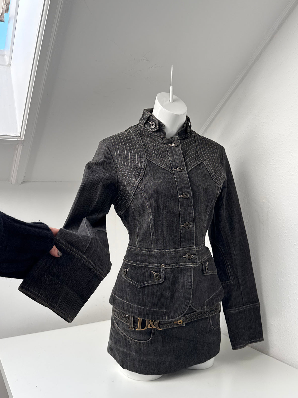 Karen Millen Denim Corset Jacket (UK14)