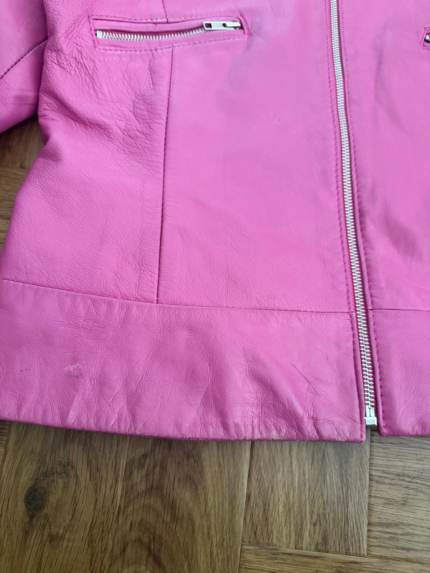 Pink Leather Jacket (L)