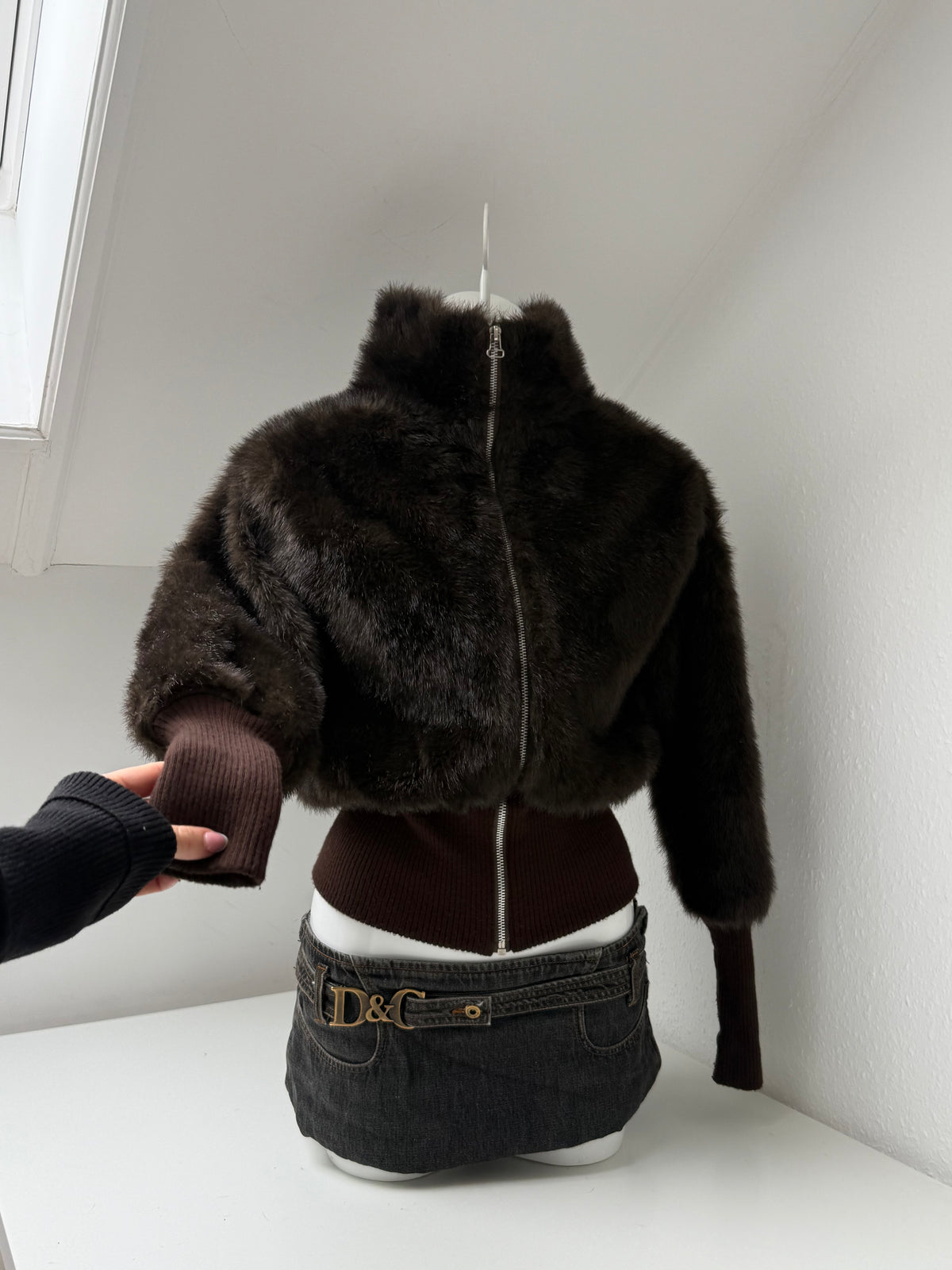 Morgan De Toi Faux Fur Bomber Jacket (S)