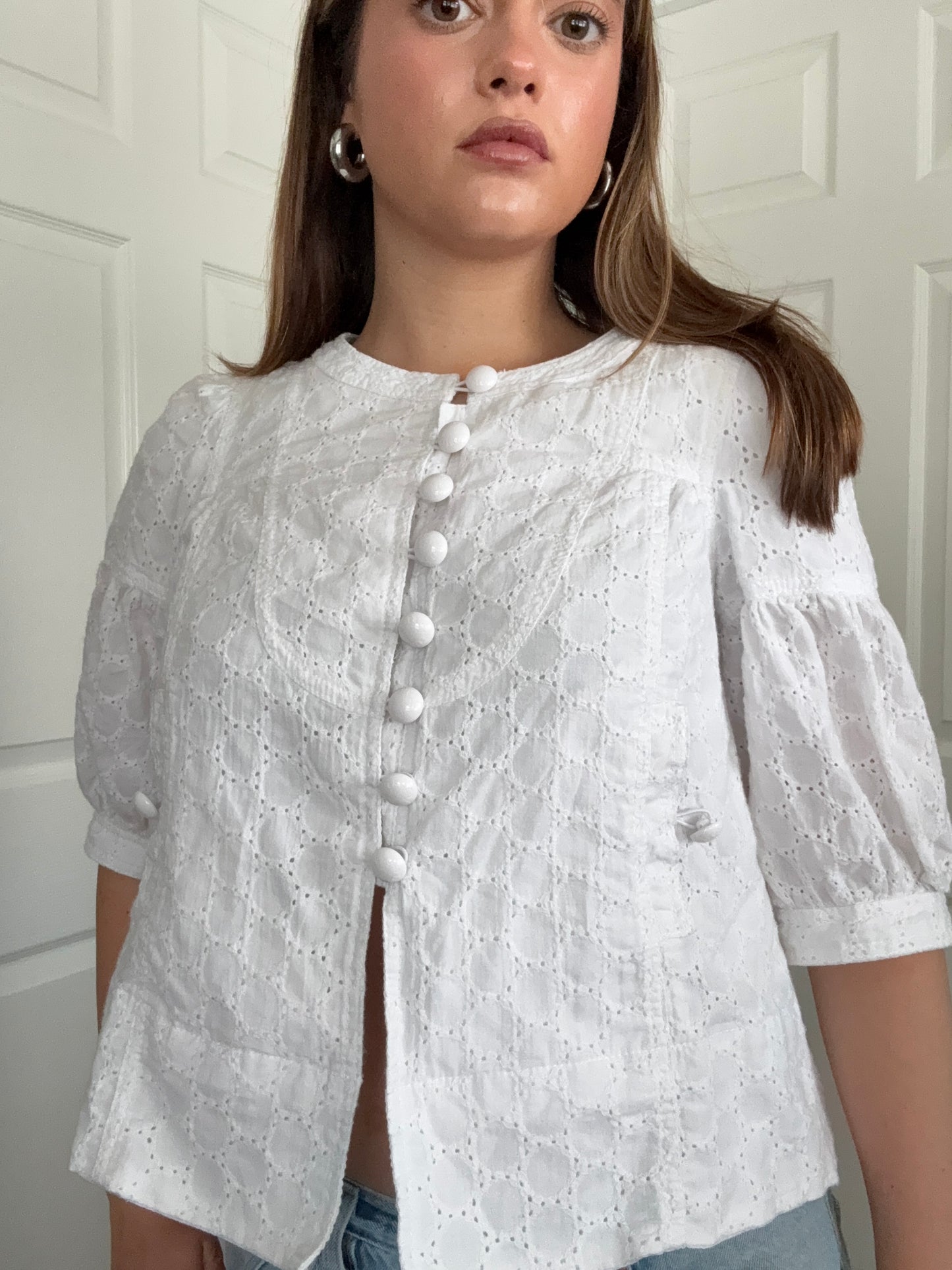 White Summer Peacoat (UK10)