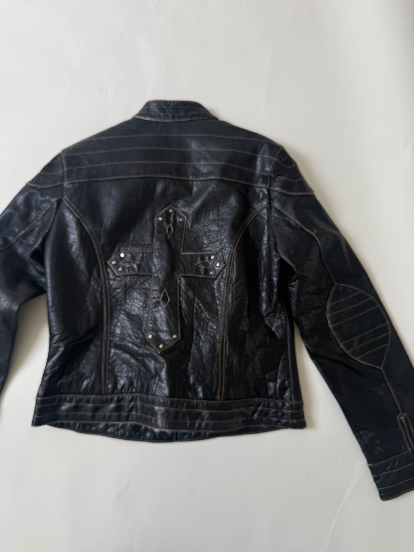 Leather Biker Jacket (L)