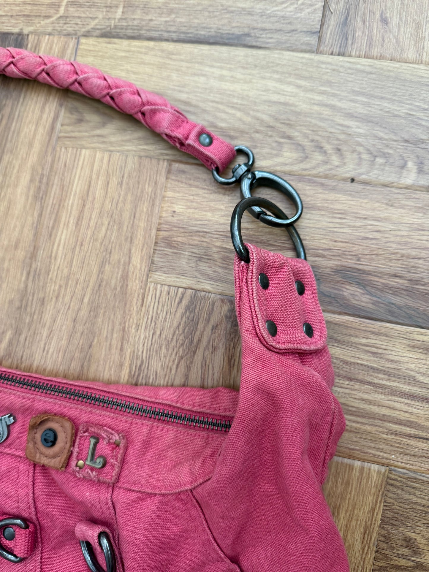 Pink Diesel Slouchy Shoulder Bag