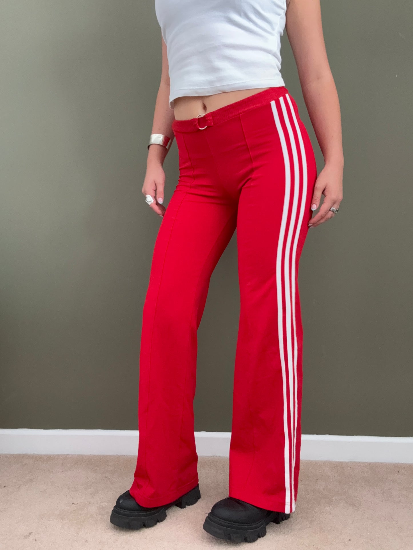 Red Adidas Flared Yoga Pants (UK12)