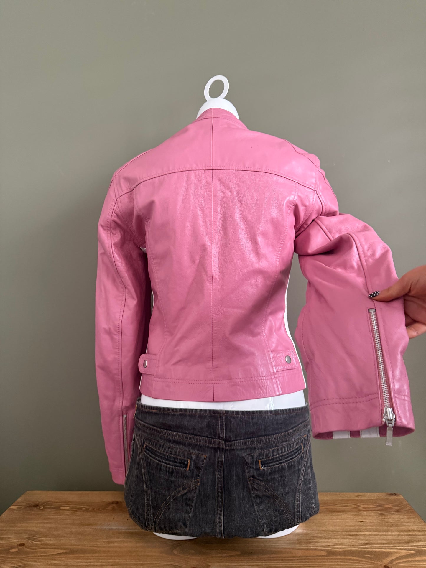 Pink Leather Jacket (UK12)