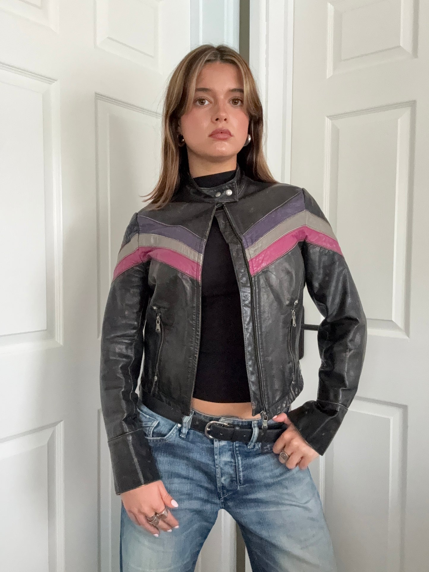 Miss Sixty Leather Racer Jacket (S)