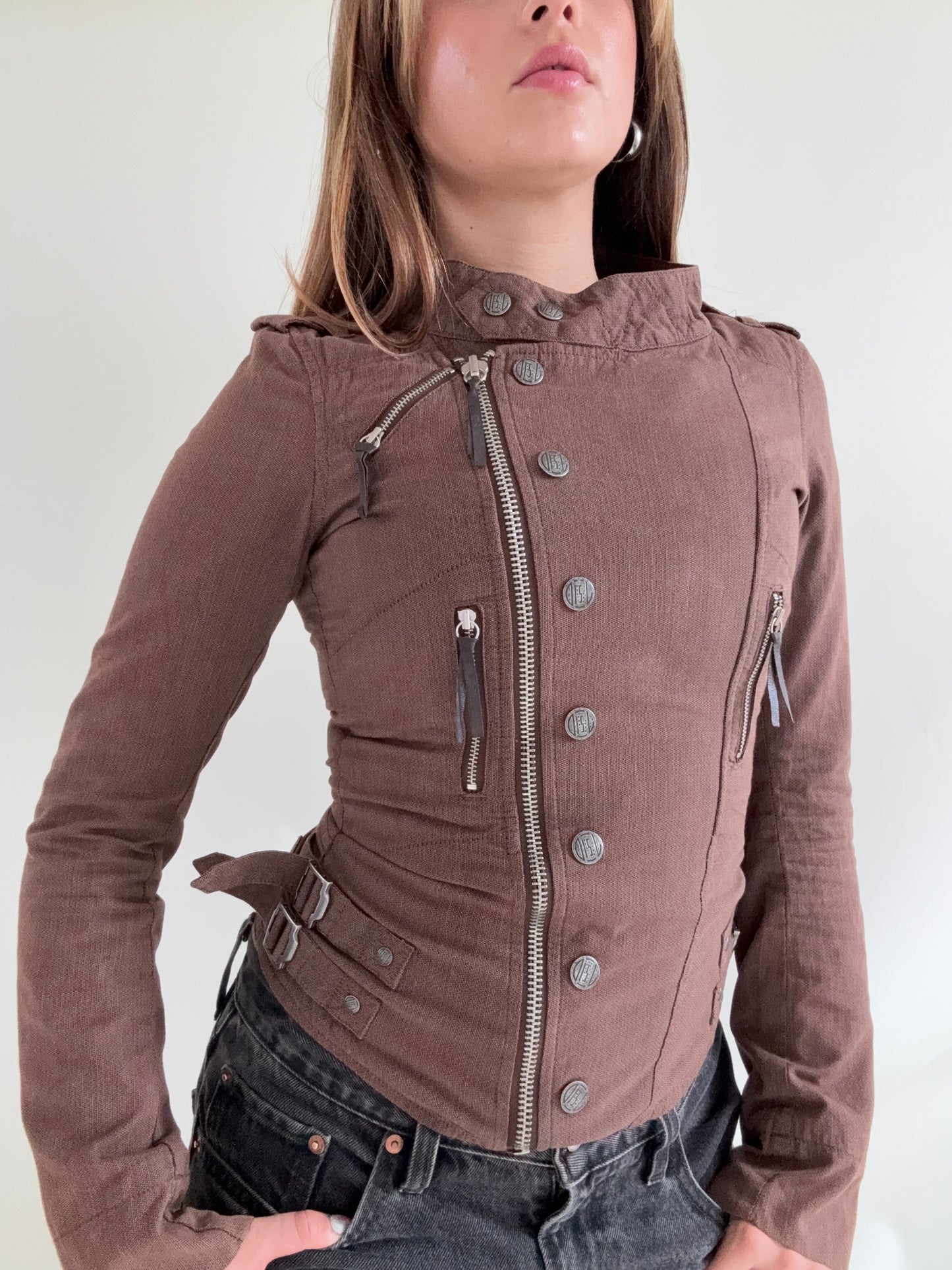 Diesel Fitted Asymmetric Buckle Jacket (XS)