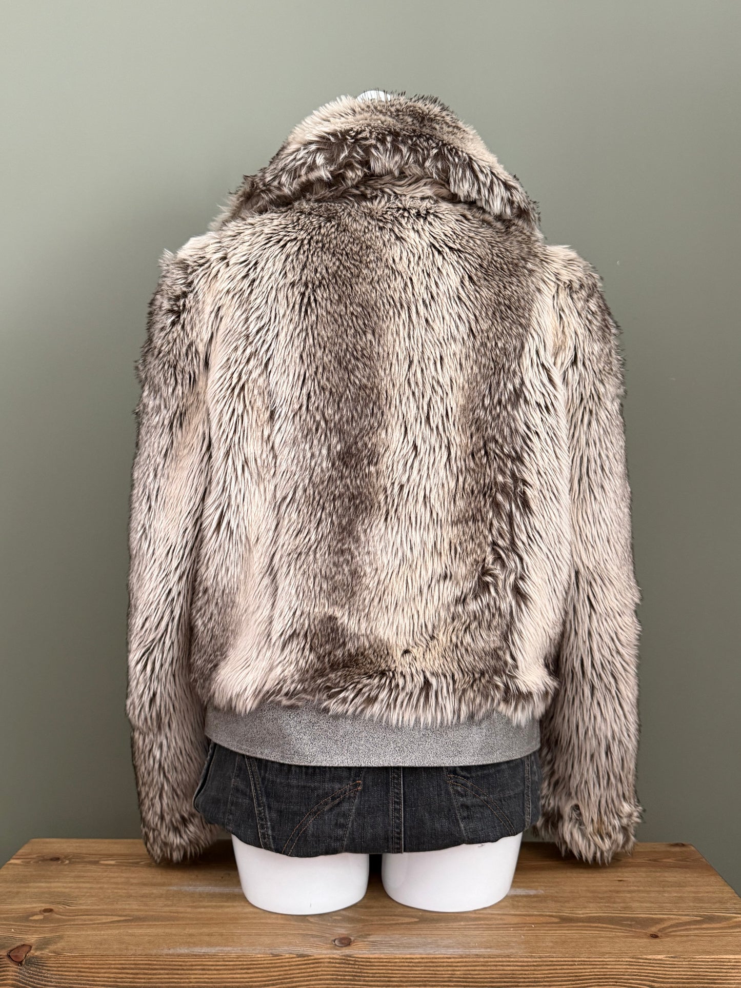 Faux Fur Bomber Jacket (UK16)