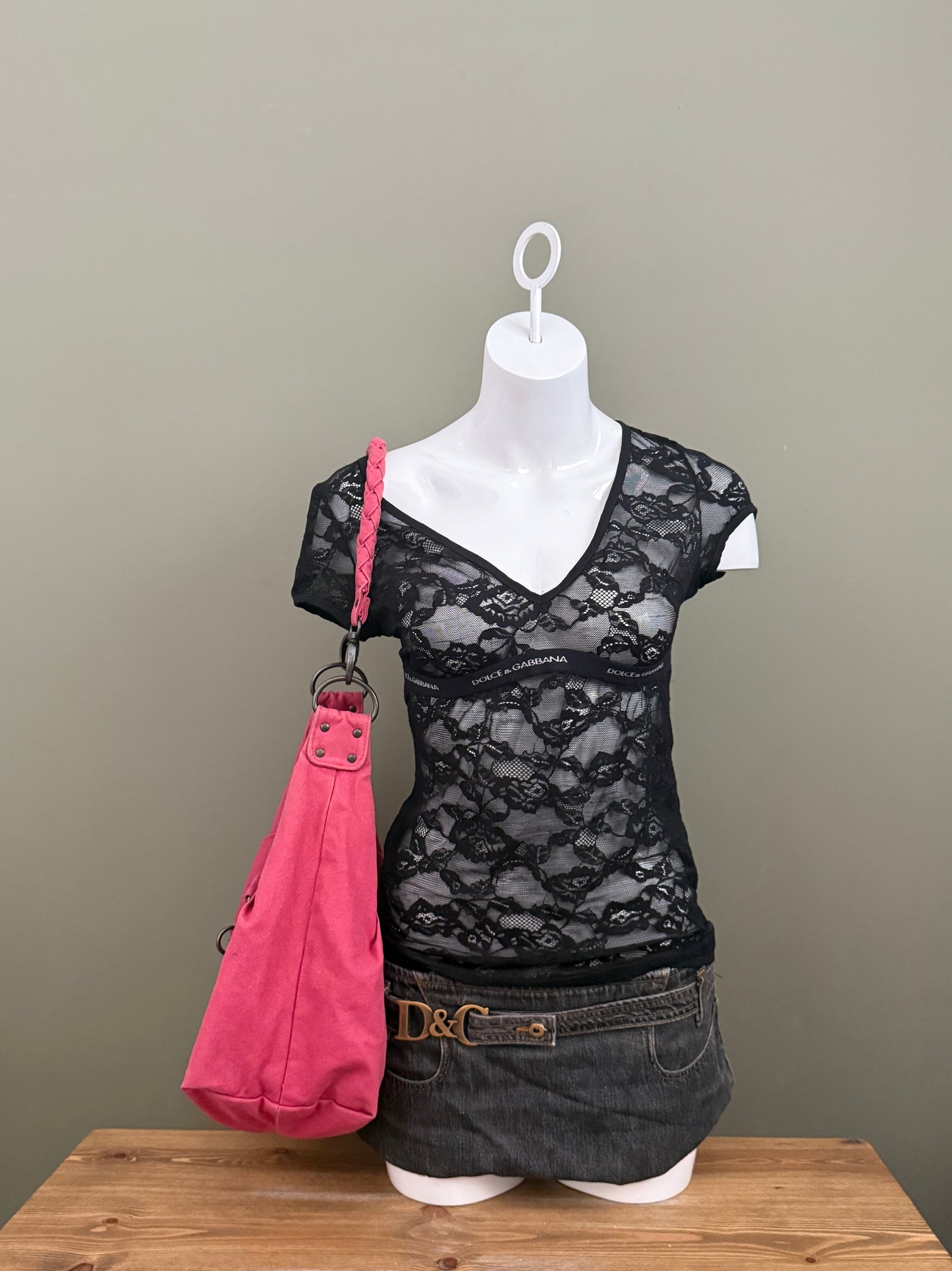 Pink Diesel Slouchy Shoulder Bag