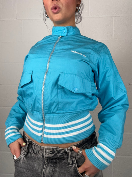 Blue Adidas Bomber Jacket (UK14)