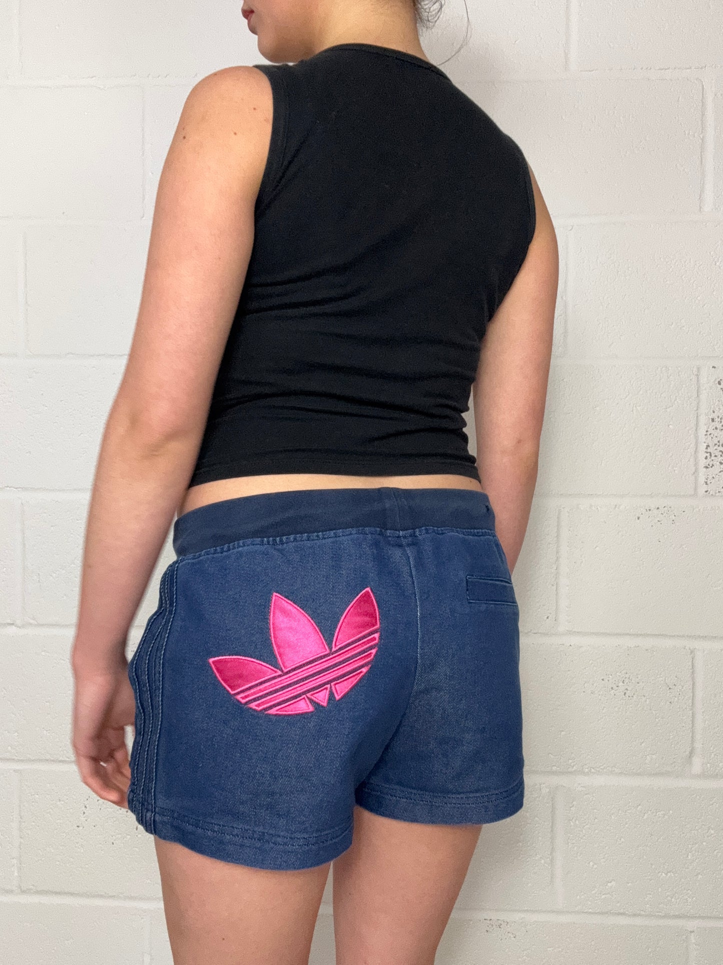 Adidas Denim Look Mini Shorts (36)