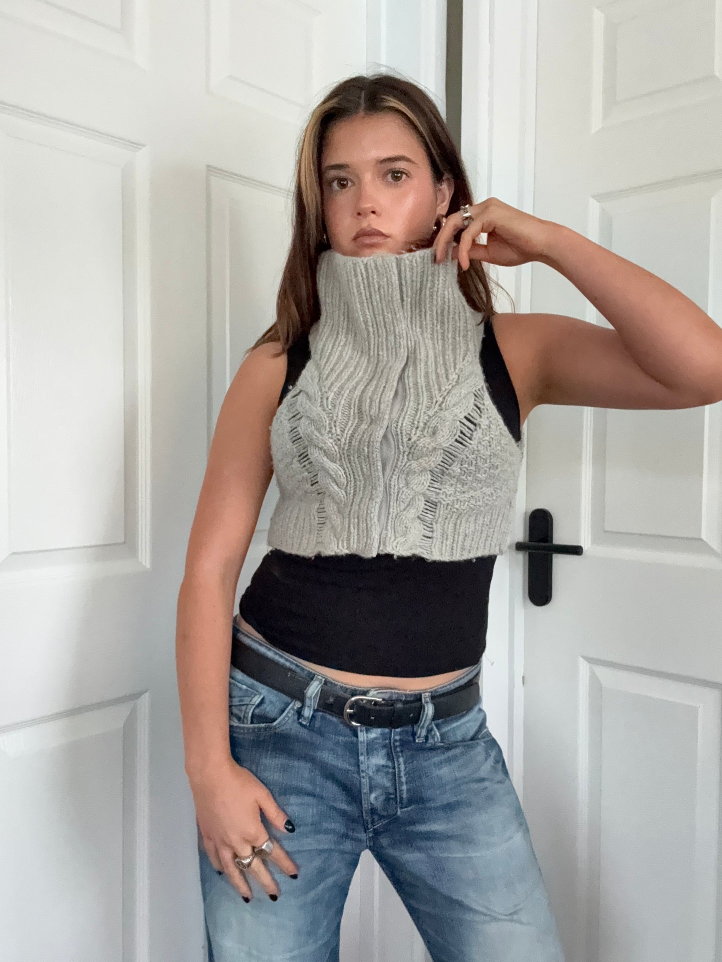 Cropped Knit Allsaints Jumper (UK10)
