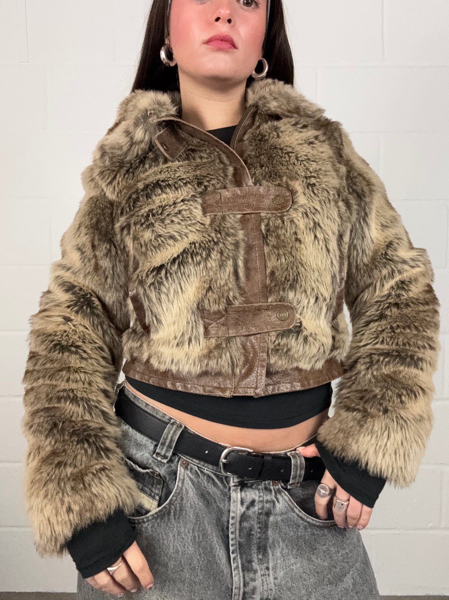 Y2K Faux Fur Jacket (UK10)