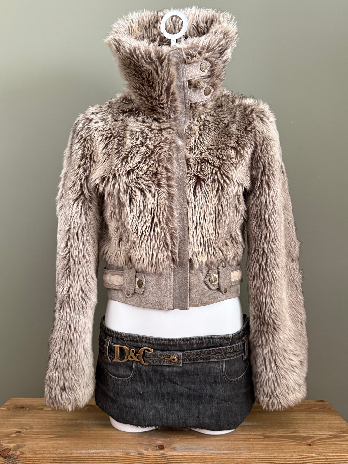 Faux Fur Bomber Jacket (UK10)