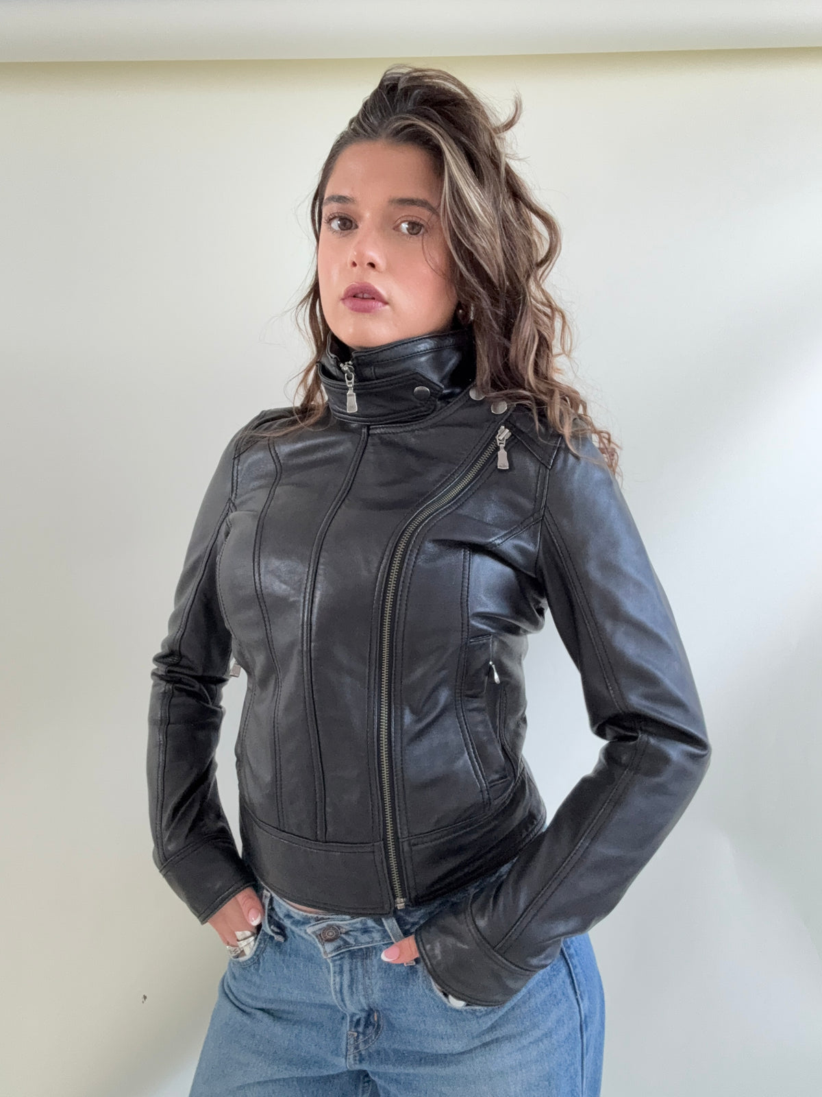 Ted Baker Fitted Leather Jacket (S)