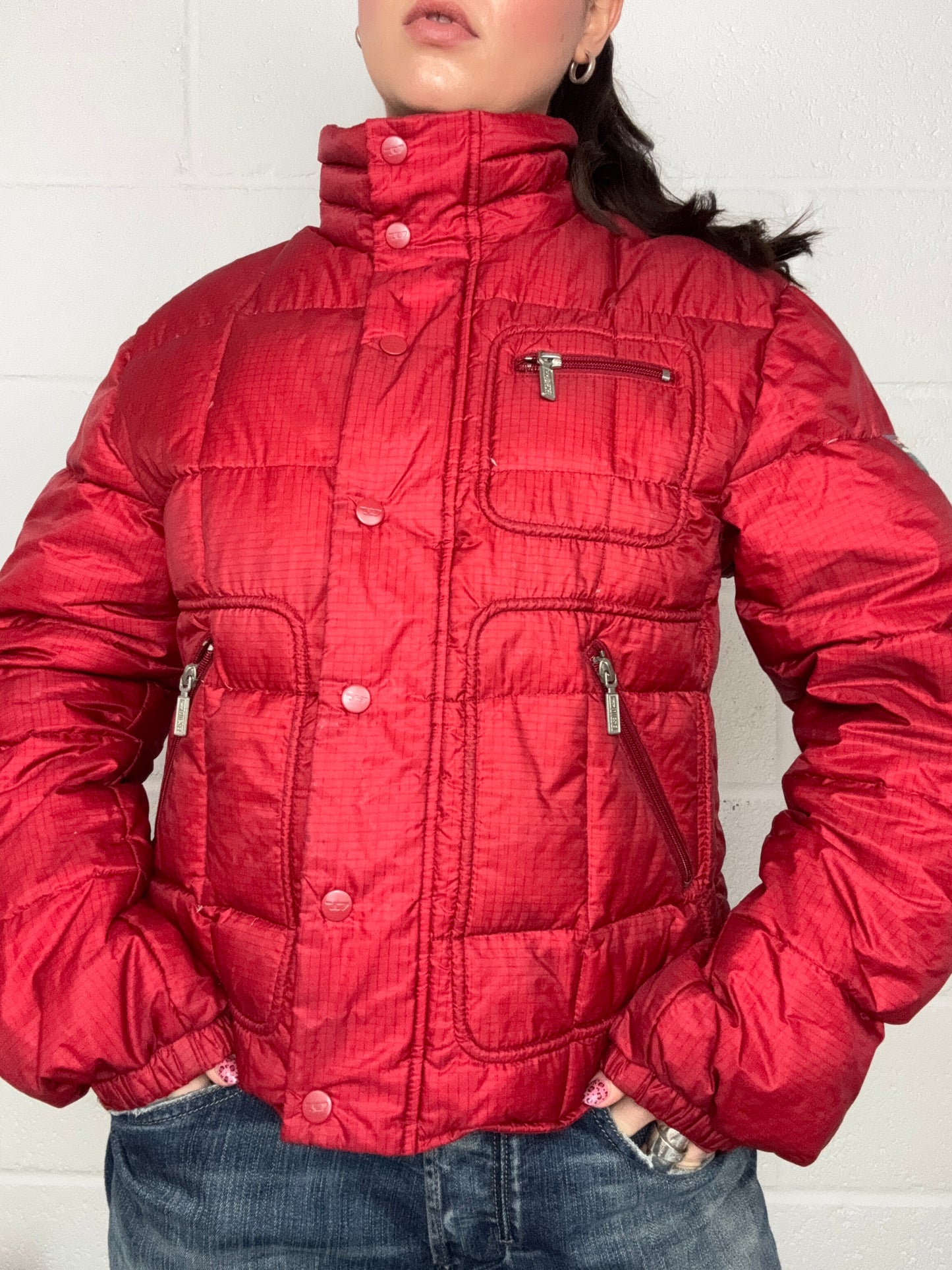 Diesel Red Puffer Jacket (M)