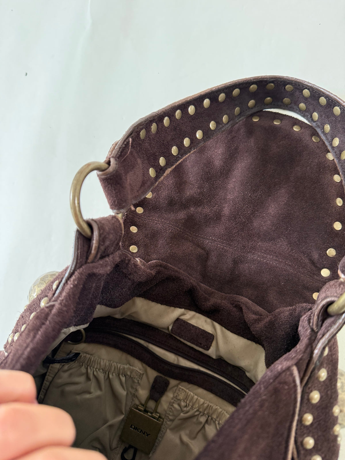 DKNY Studded Suede Handbag