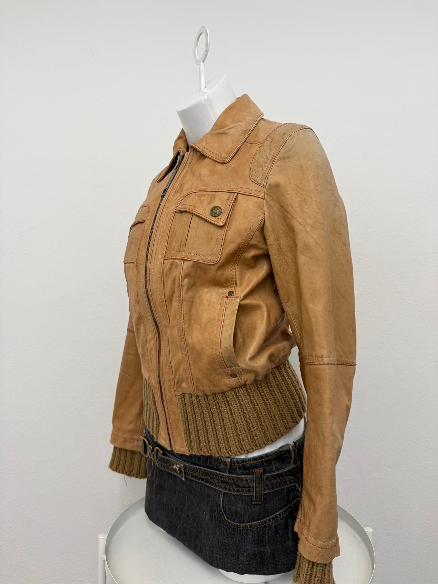 Leather Bomber Jacket (UK12)