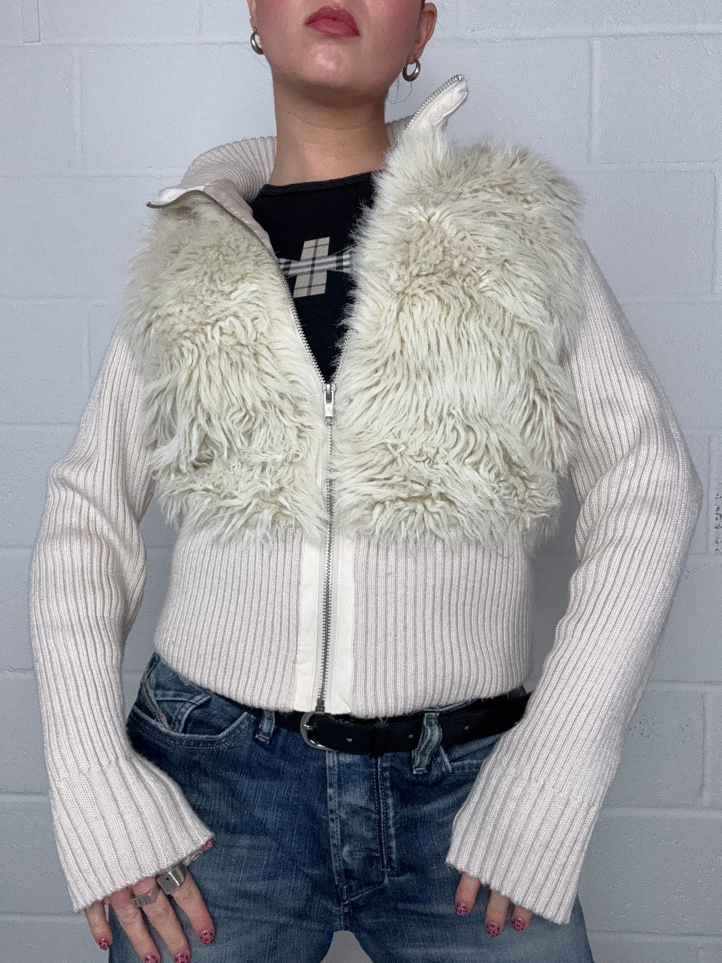 Faux Fur Zip Jumper (UK10)