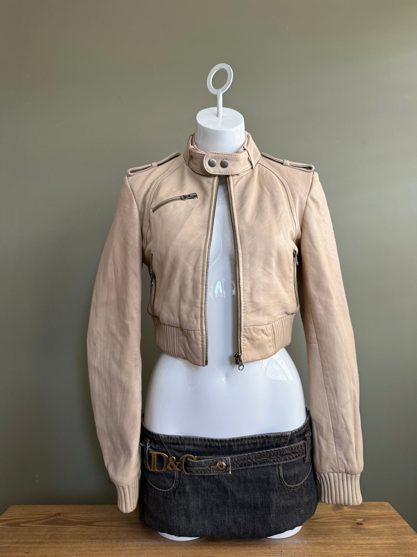Cropped Leather Jacket (M)