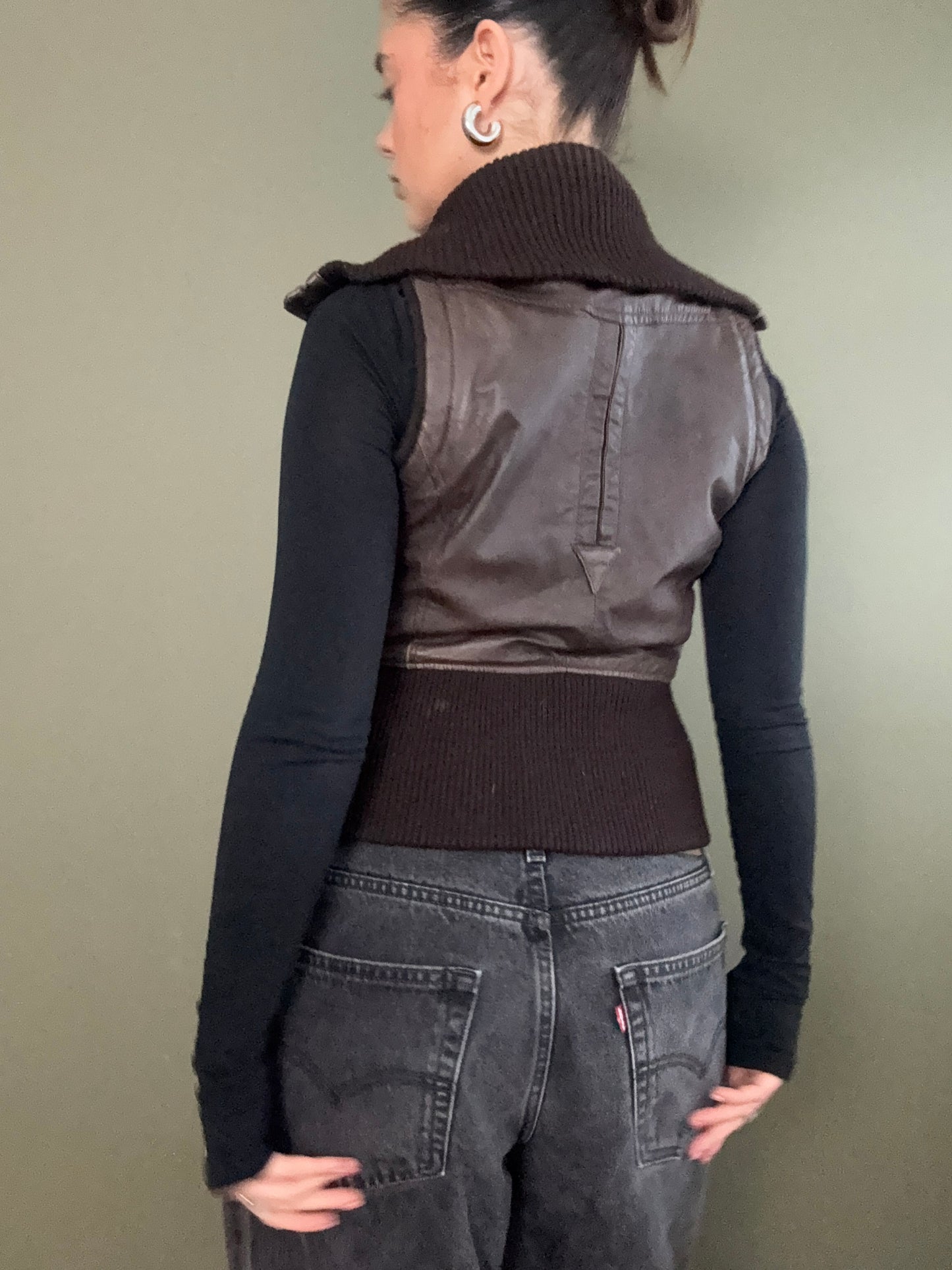 Leather Cargo Gilet (S)