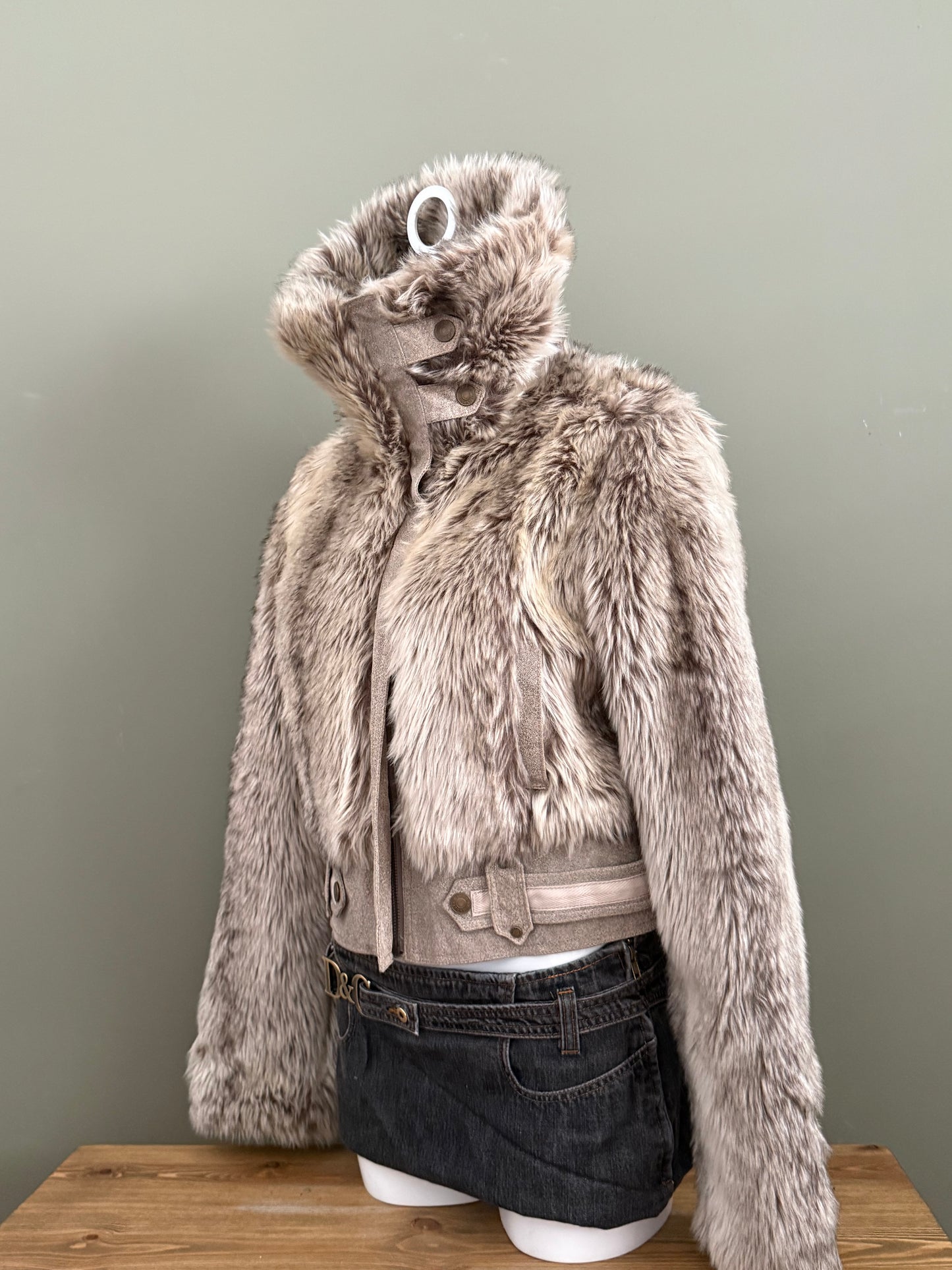 Faux Fur Bomber Jacket (UK14)