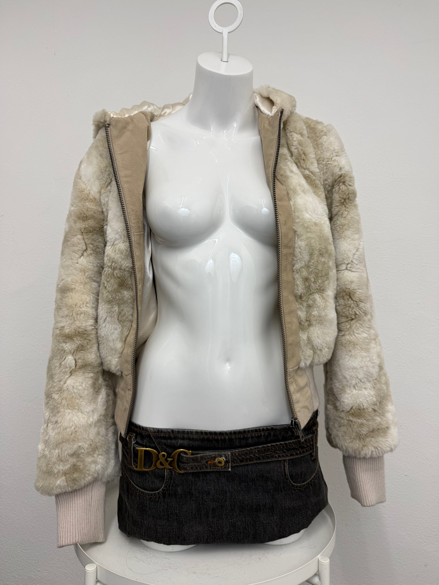 Faux Fur Bomber Jacket (UK12)