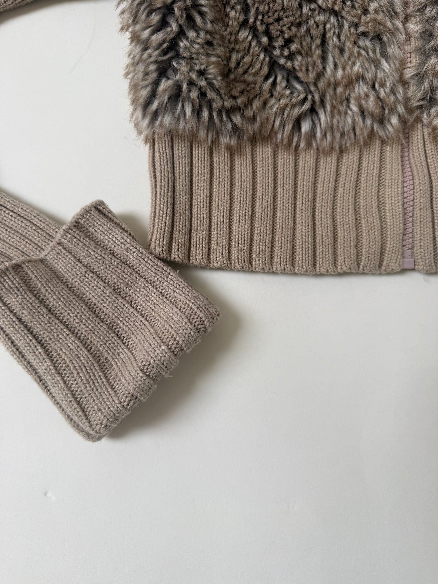 DKNY Faux Fur Cropped Jumper (S)
