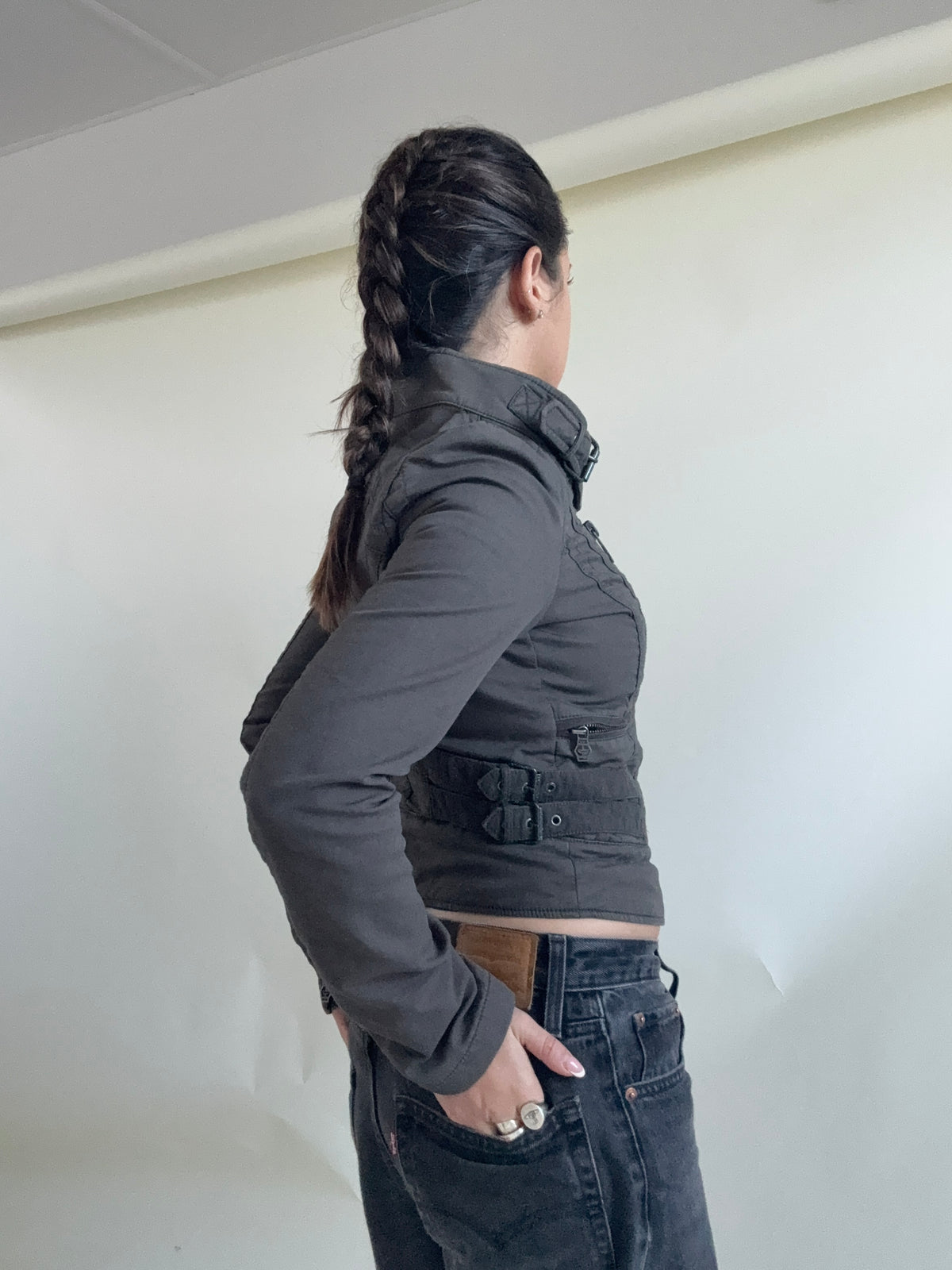 Diesel Cropped Fitted Utility Jacket (S)